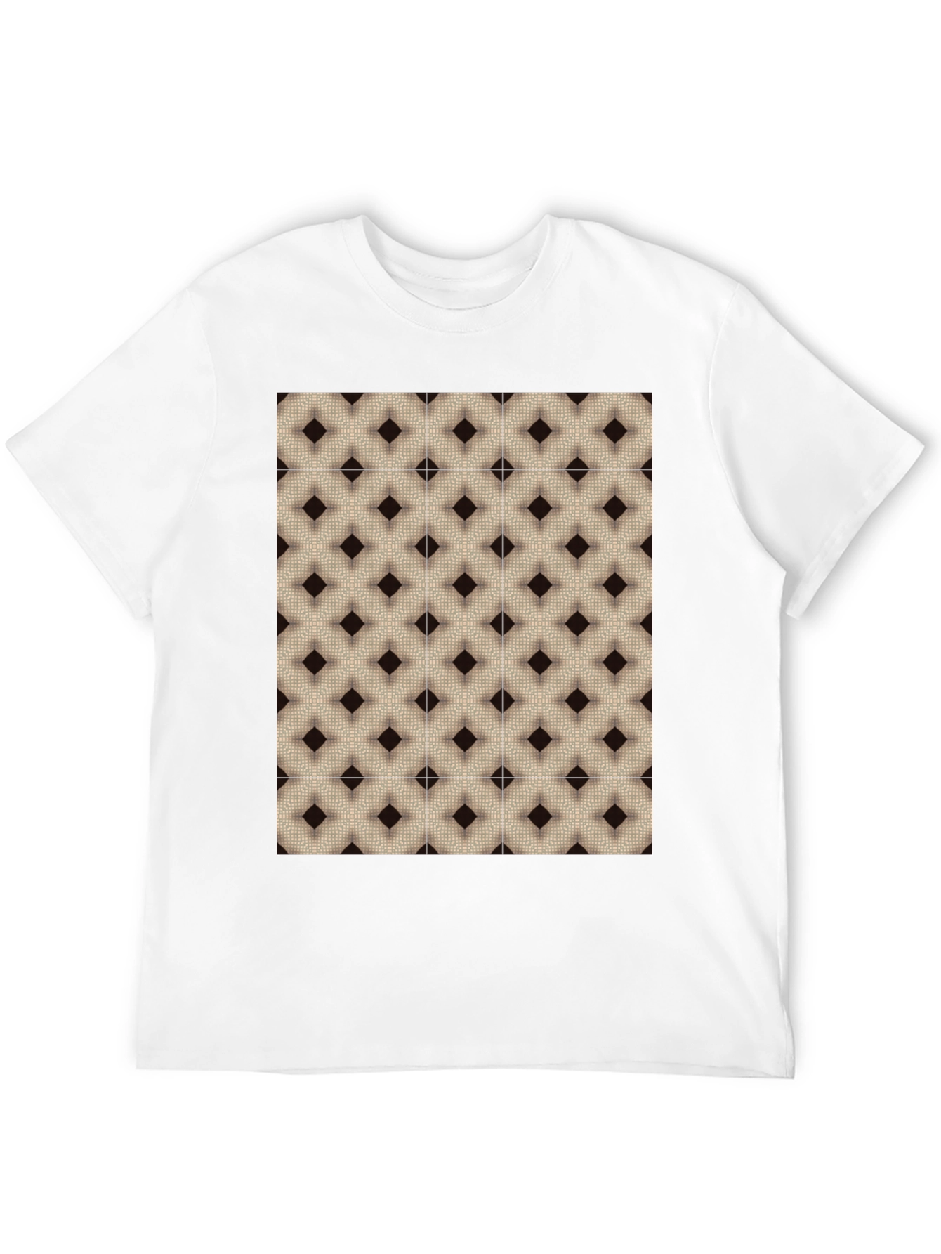 Black Geometric Pattern Black T-Shirt view 12