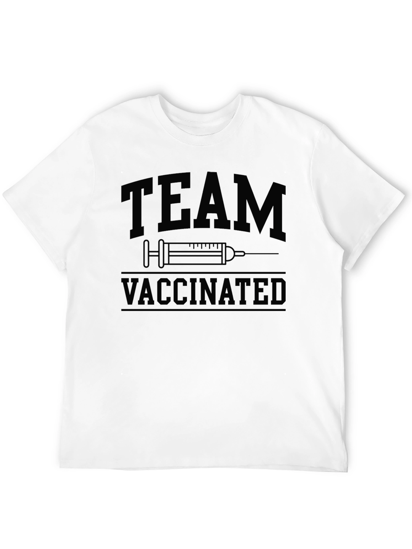 Black Team Vaccinated Graphic T-Shirt view 12