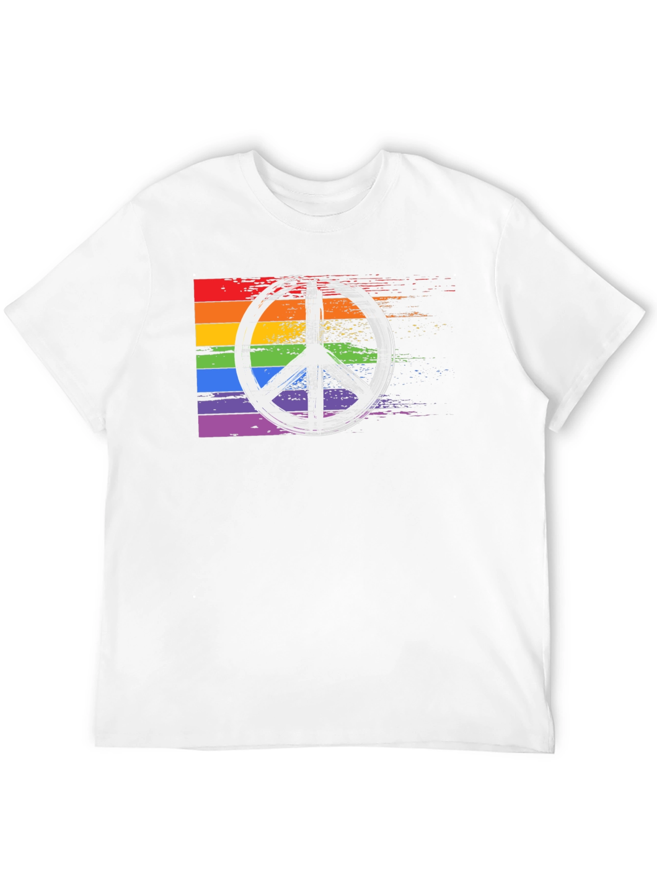 Black Rainbow Peace Sign T-Shirt - Black Cotton Blend view 12