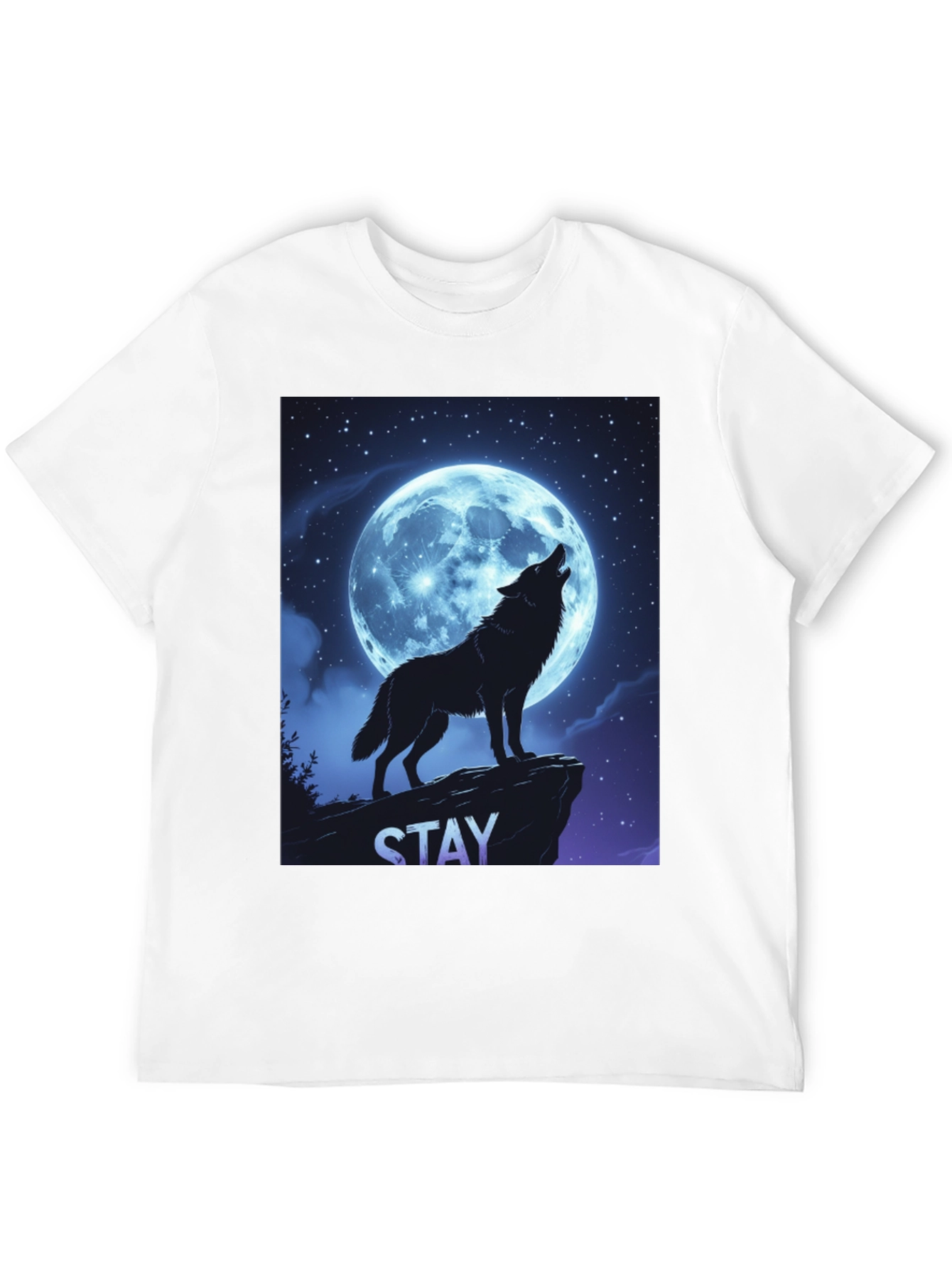 Black Wolf Howling Moon T-Shirt - Stay Wild Graphic Tee view 12