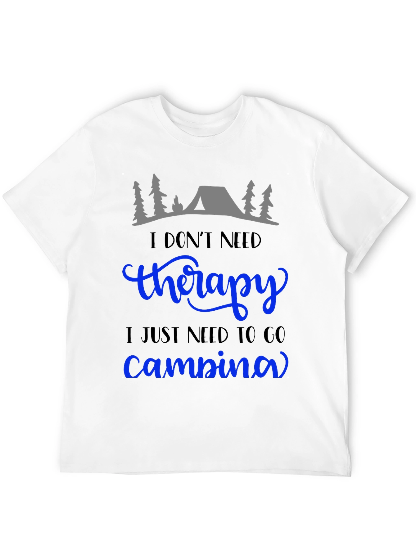 Black Camping Therapy T-Shirt: Nature Lover Tee view 12