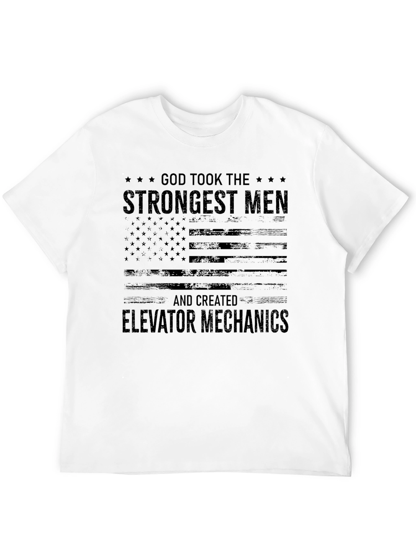 Black Elevator Mechanics T-Shirt - Strongest Men view 12