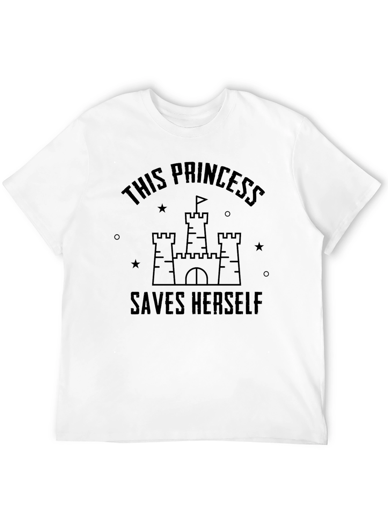 Black Princess Saves Herself Graphic Tee - Black view 12