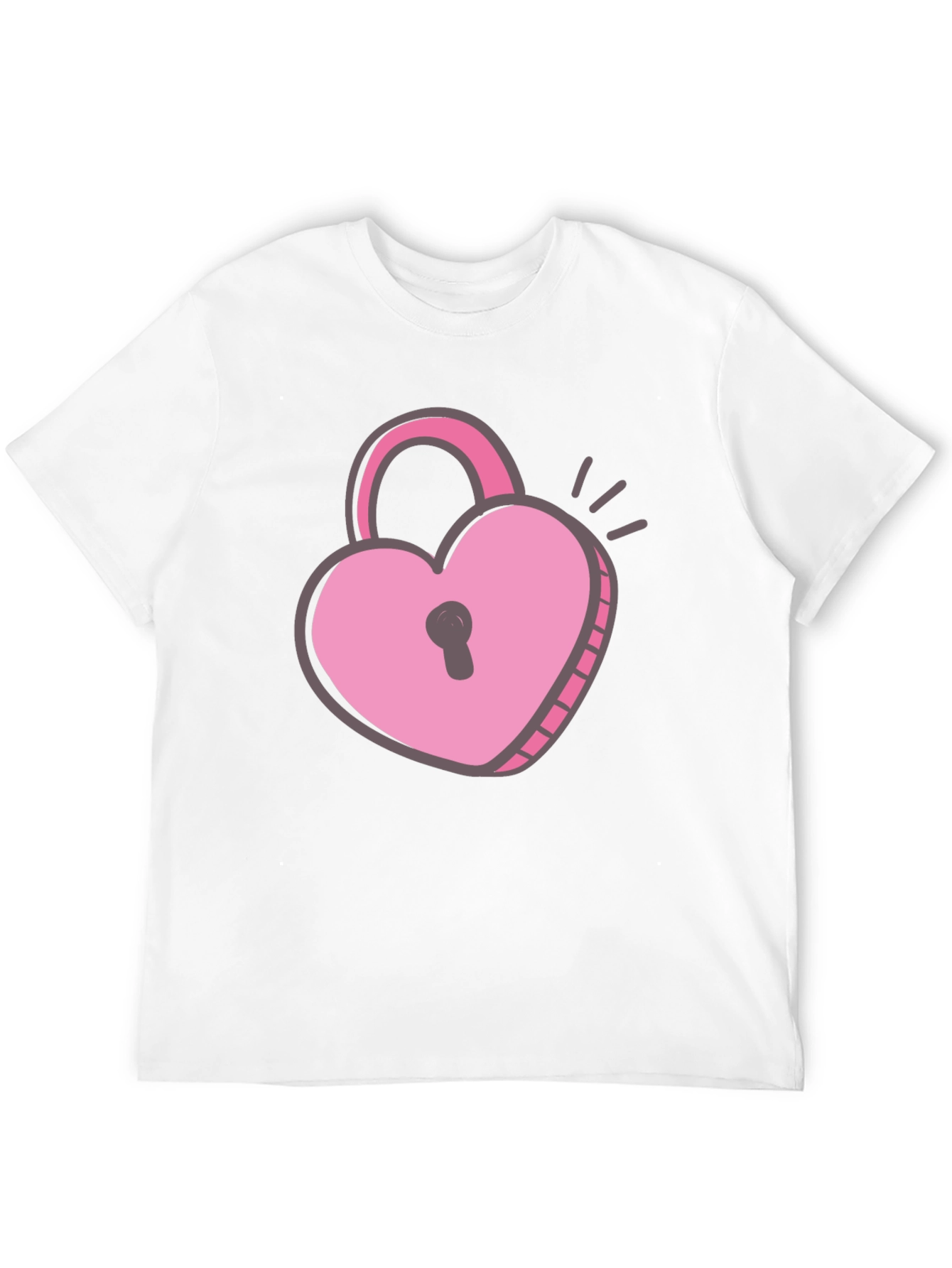 Black Heart Lock T-Shirt - Black Cotton Valentine's Day Tee view 12