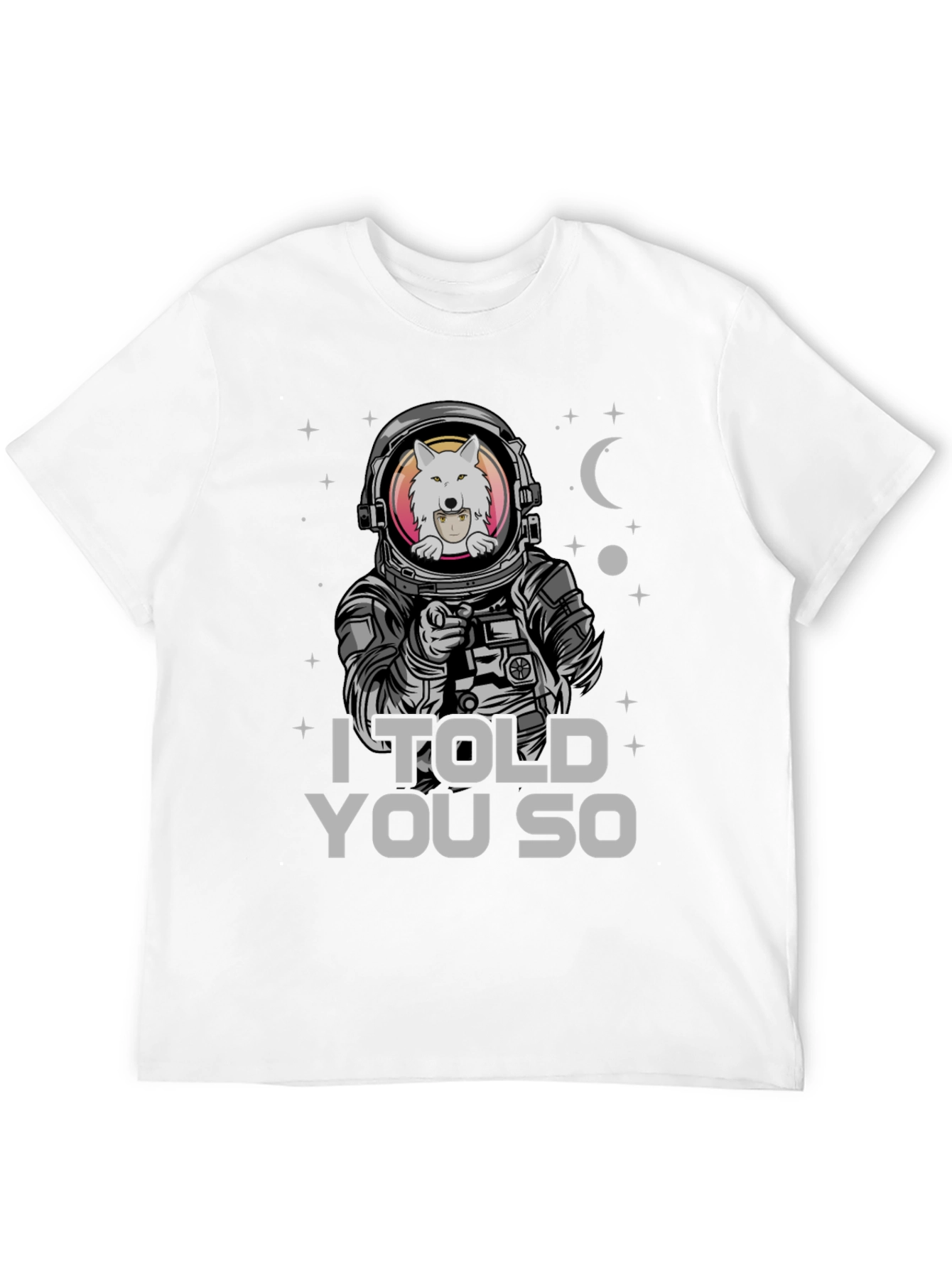 Black Astronaut Wolf T-Shirt - I Told You So view 12