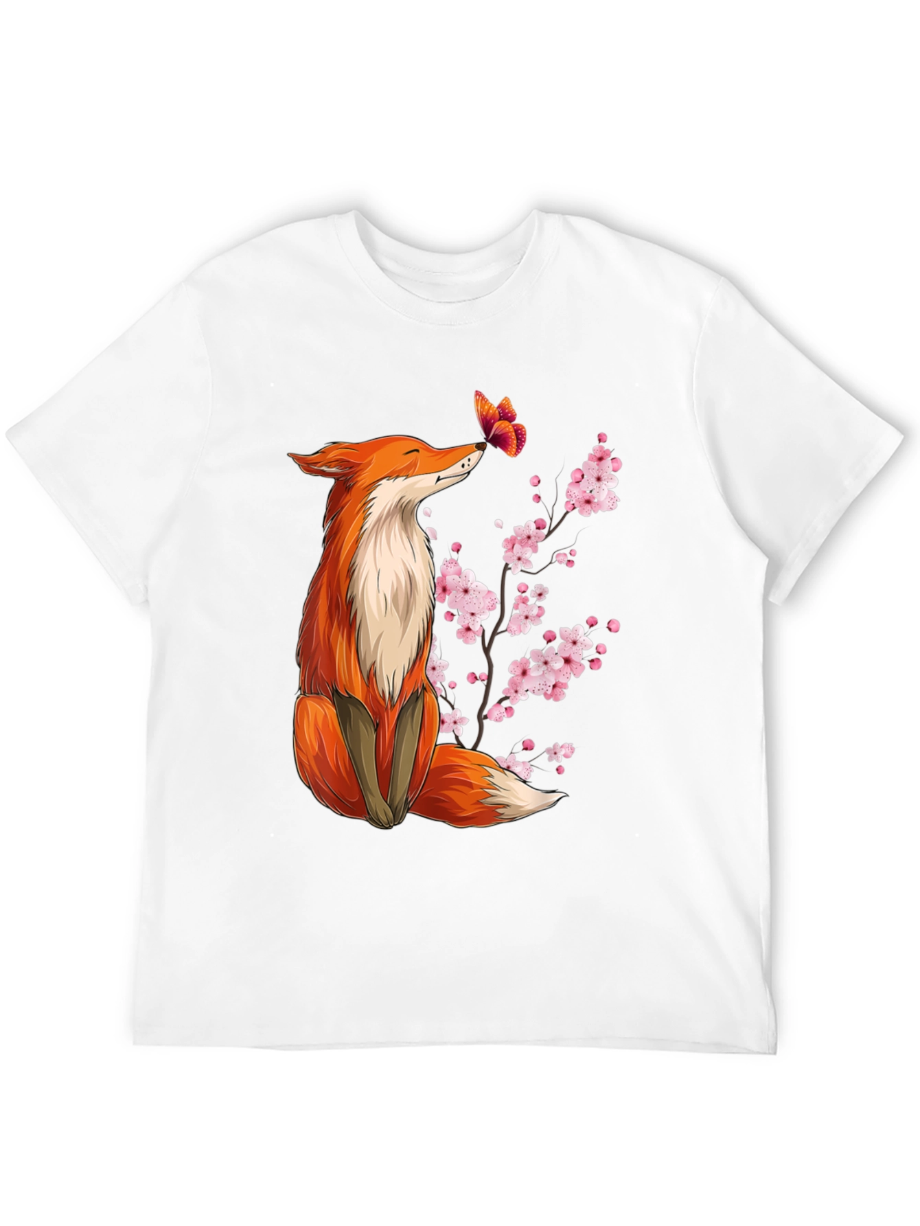 Black Fox and Butterfly Graphic Tee view 12