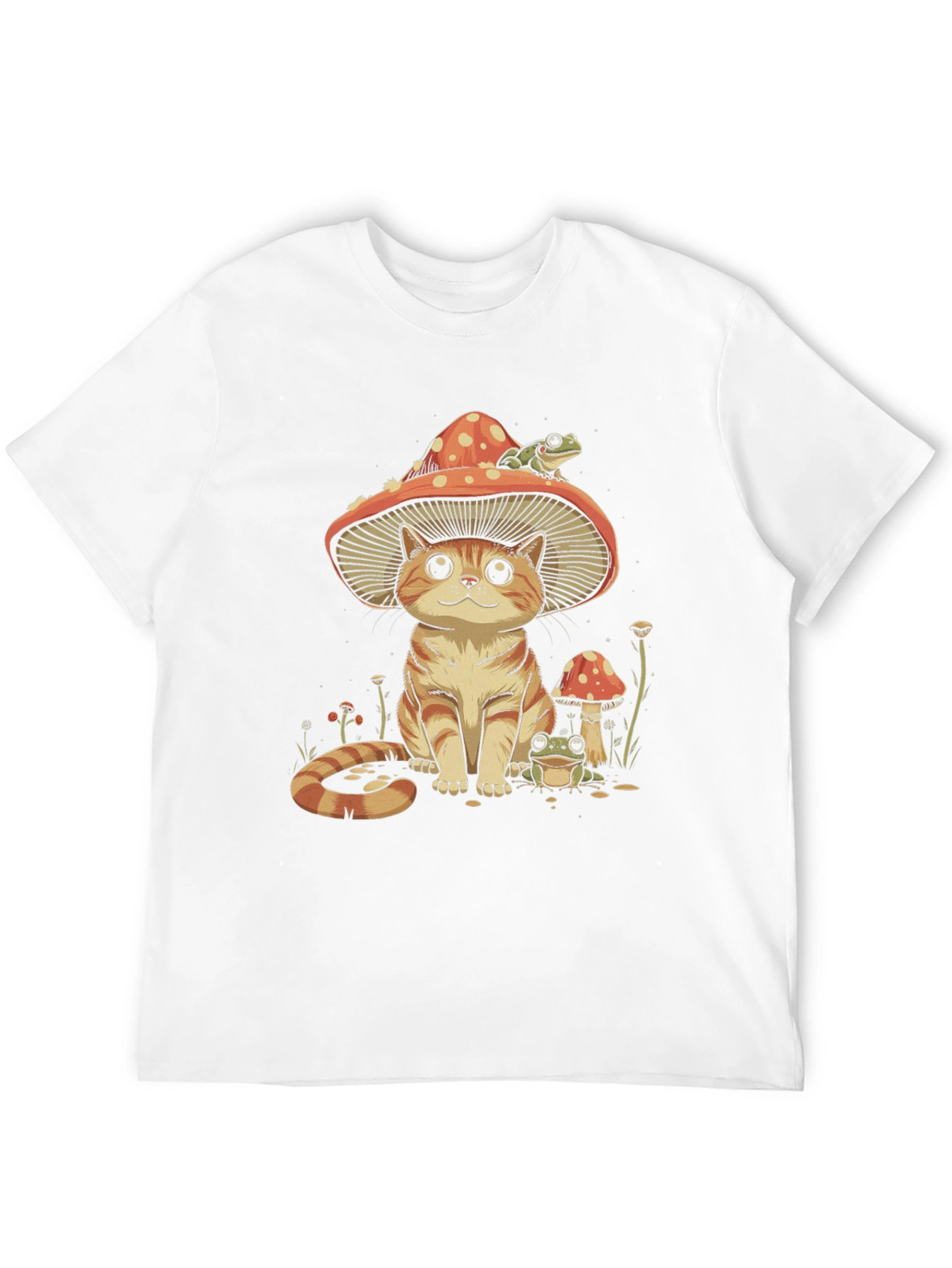 Black Mushroom Cat & Frog T-Shirt view 12