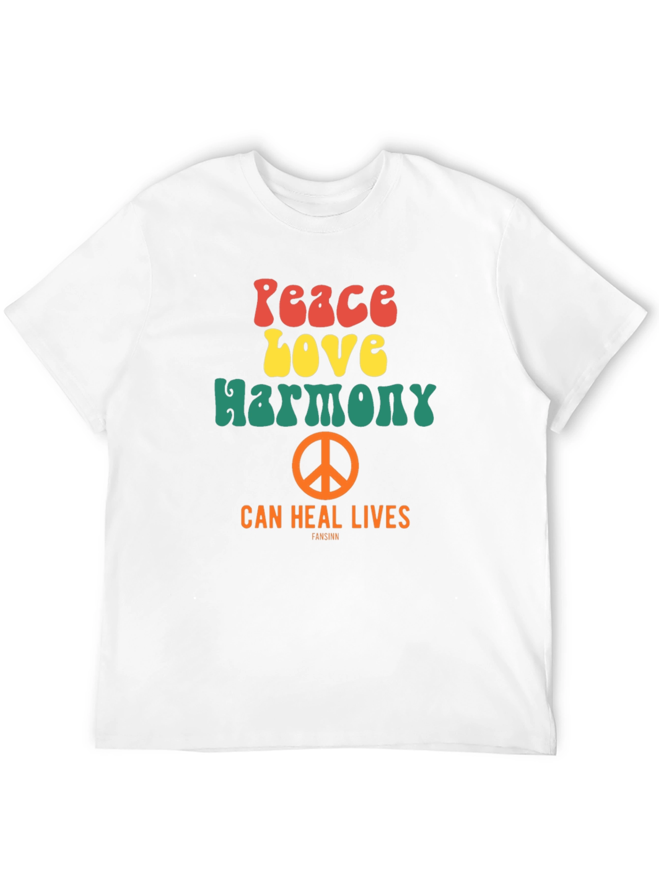 Black Peace Love Harmony Graphic T-Shirt - Retro Style Tee view 12