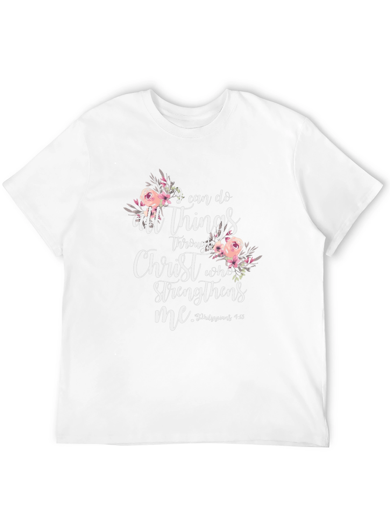 Black I Can Do All Things Through Christ Black T-Shirt view 12