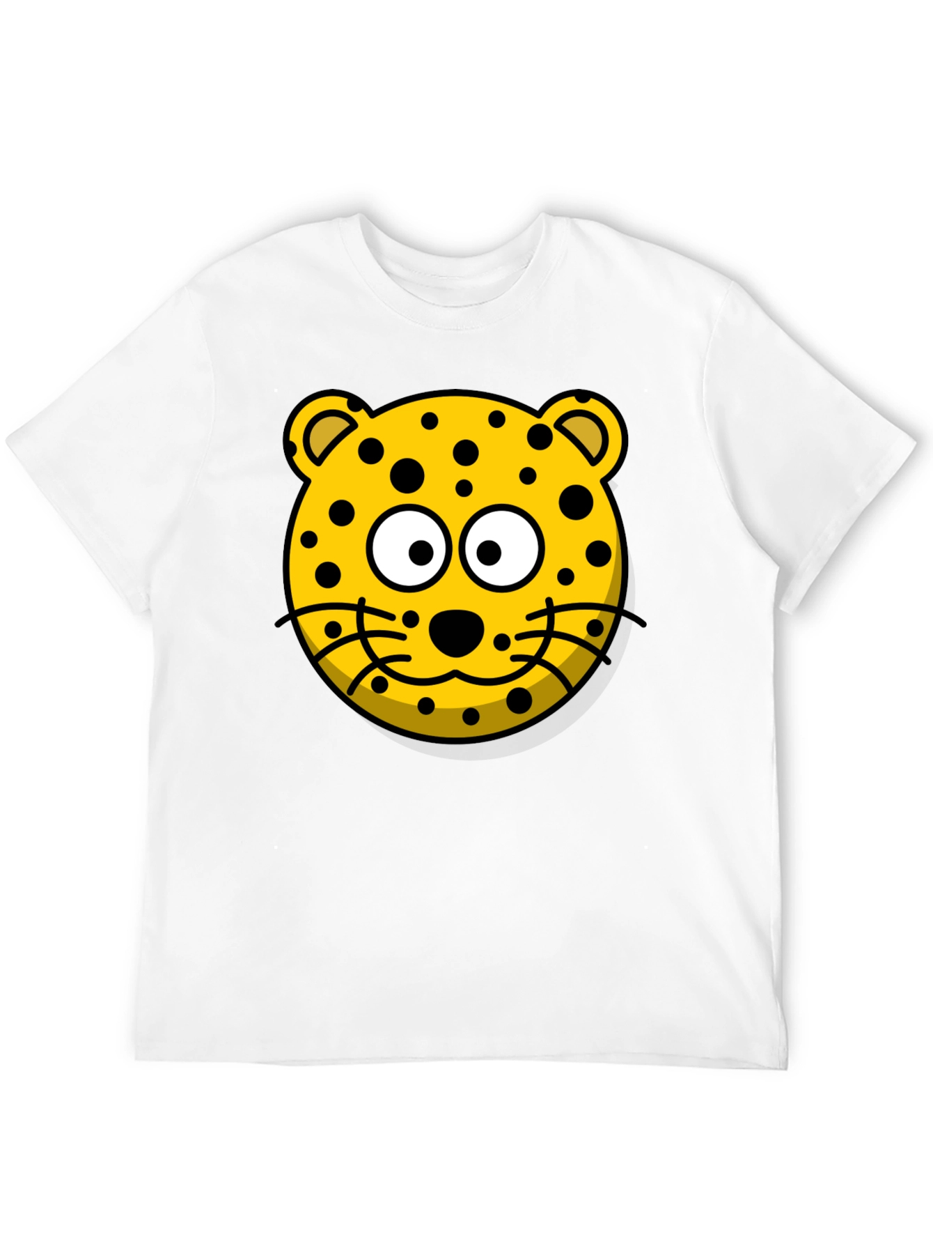 Black Cartoon Leopard Graphic T-Shirt - Black Cotton Tee view 12