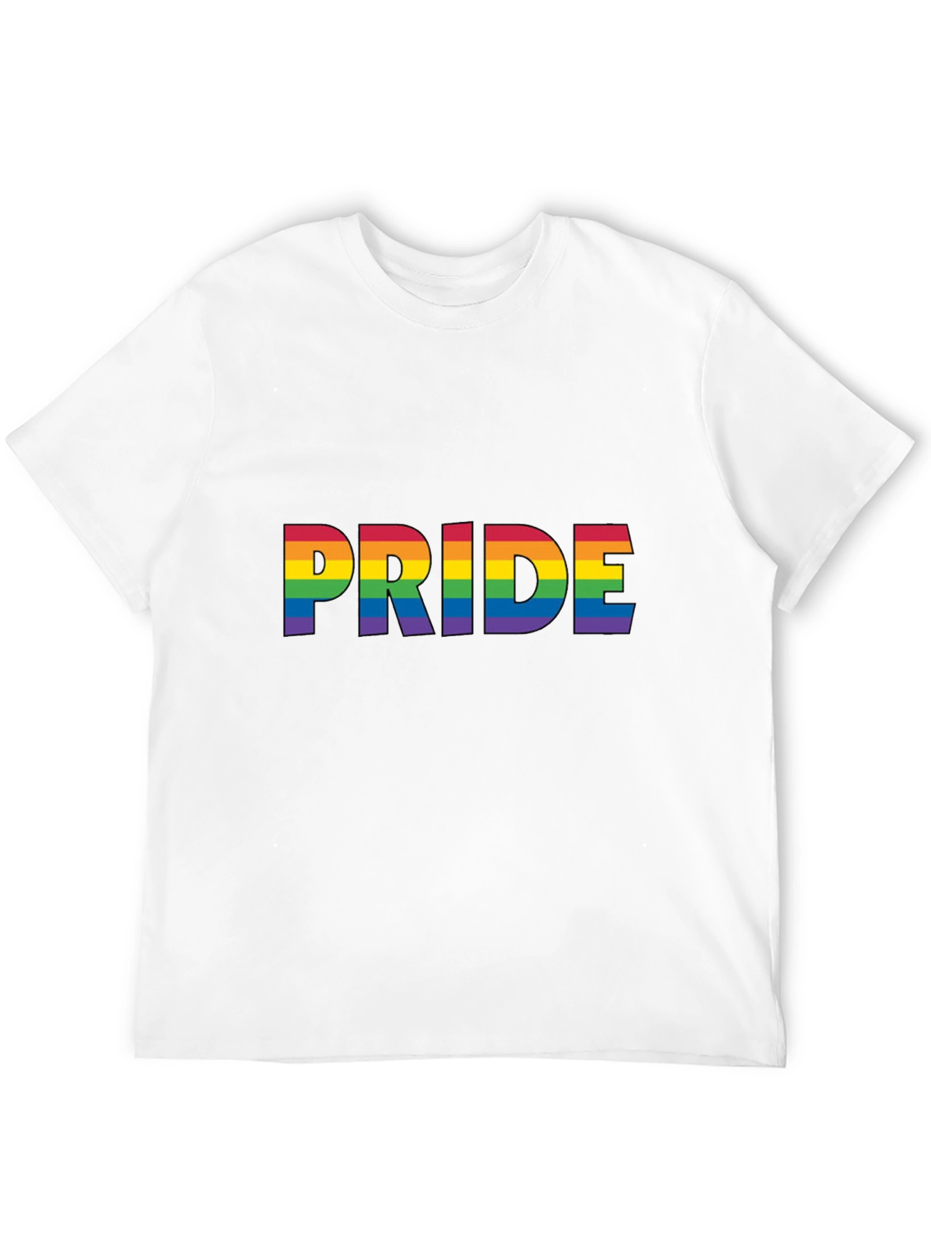 Pride Rainbow Graphic Tee - Black Cotton Comfort - 12