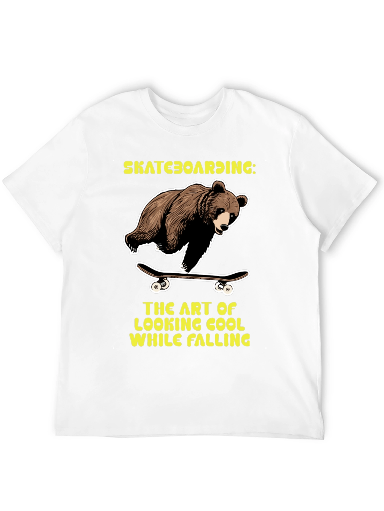 Black Skateboarding Bear Graphic Tee view 12