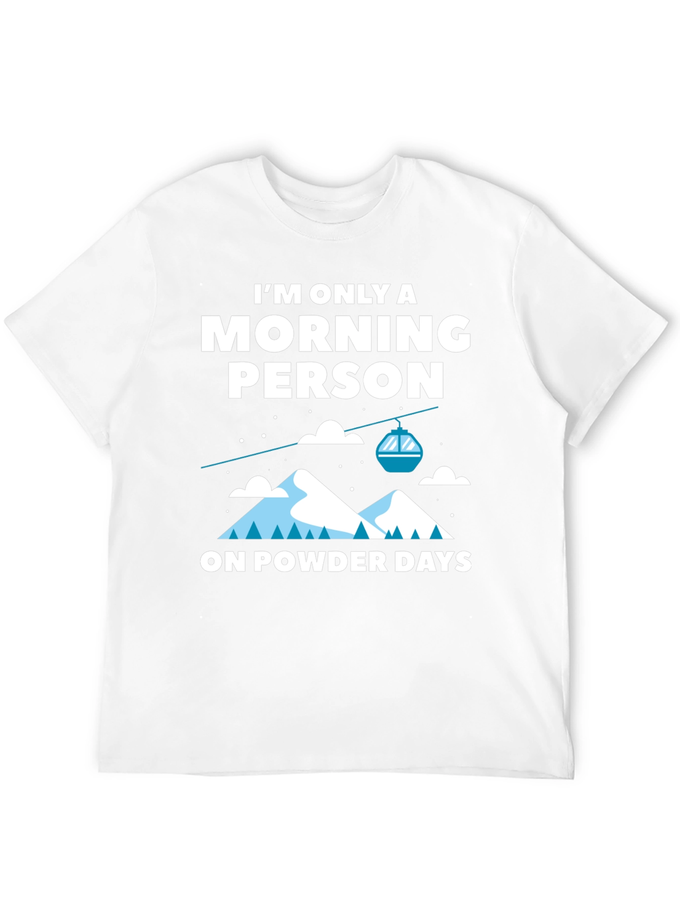 Black Morning Person Powder Days Graphic Tee view 12
