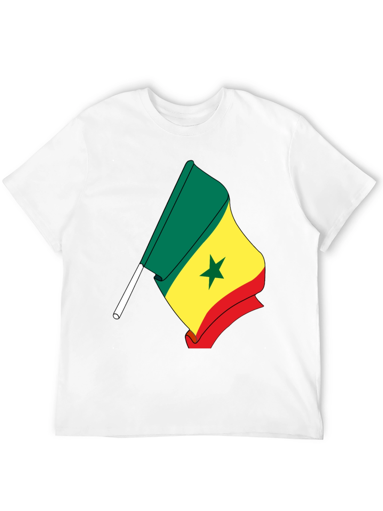 Senegal Flag Graphic Tee - Black Cotton Shirt - 12