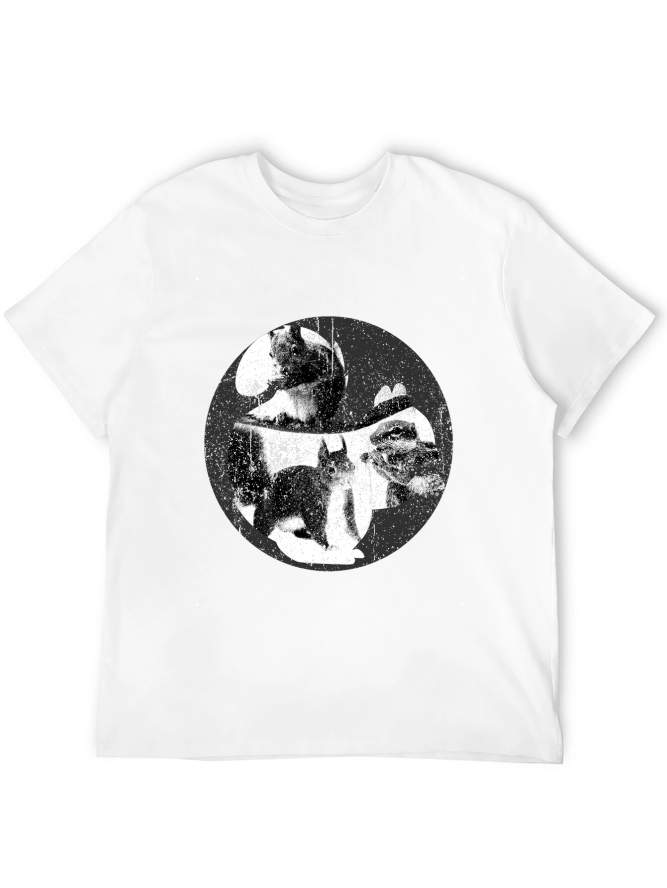 Black Squirrel Yin Yang Graphic T-Shirt - Black view 12