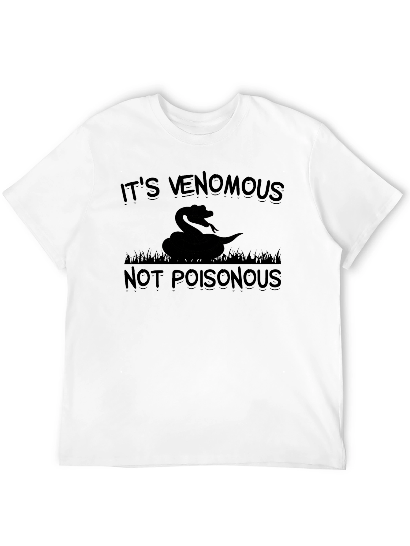 Black Venomous Snake Graphic Tee - Funny Nature T-Shirt view 12