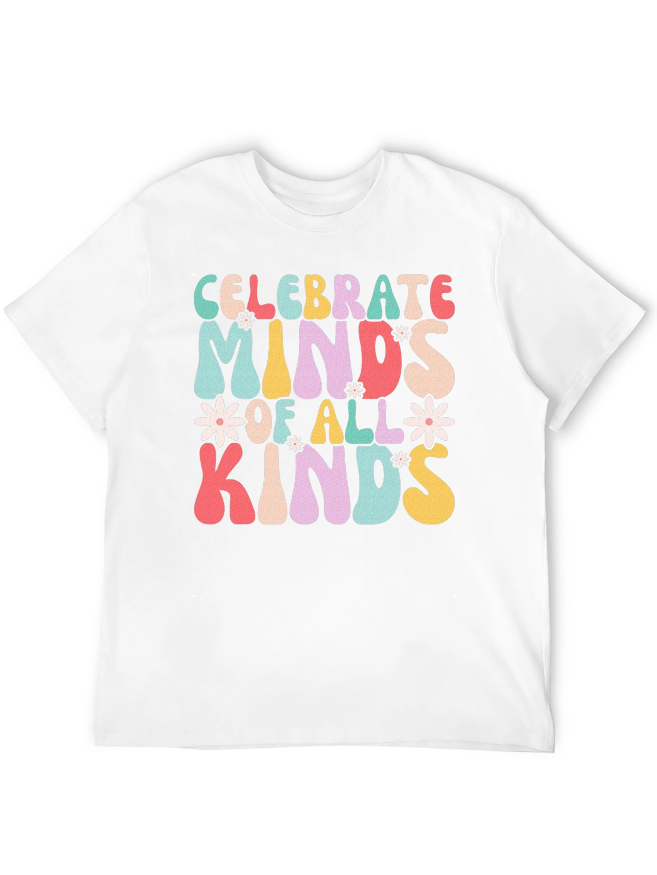 Black Celebrate Minds T-Shirt, Retro Design view 12