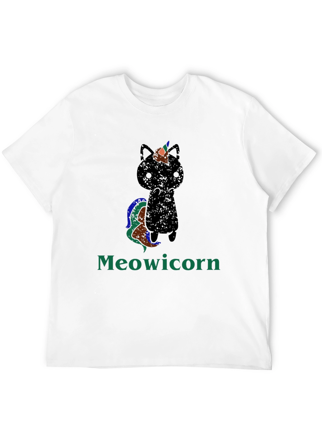 Black Meowicorn T-Shirt - Quirky Cat Unicorn Tee view 12