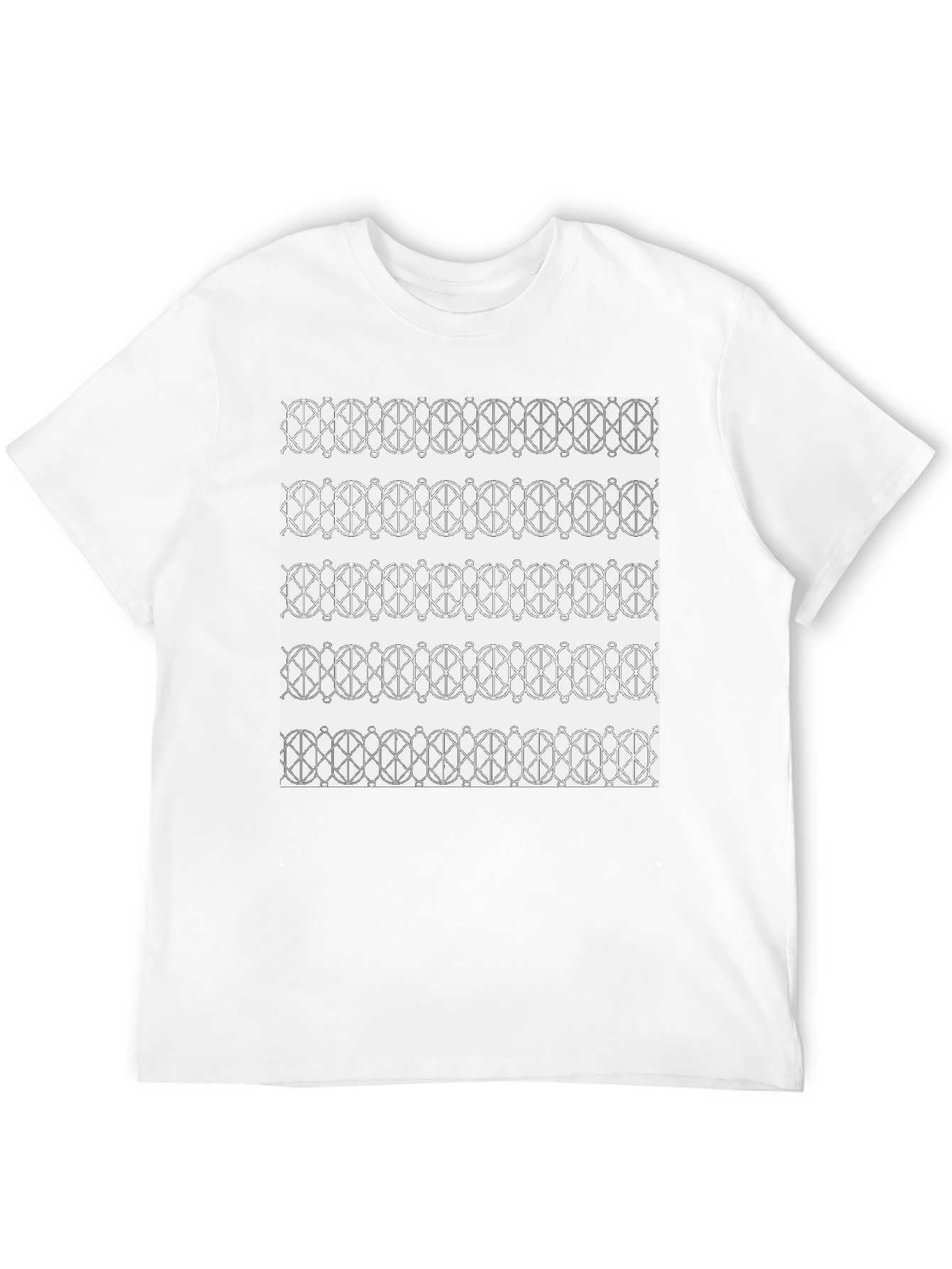 Black Abstract Pattern Black T-Shirt view 12