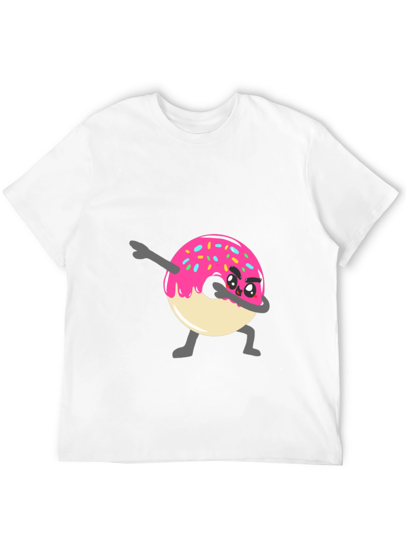 Black Dabbing Donut Graphic Tee - Funny Cartoon T-Shirt view 12