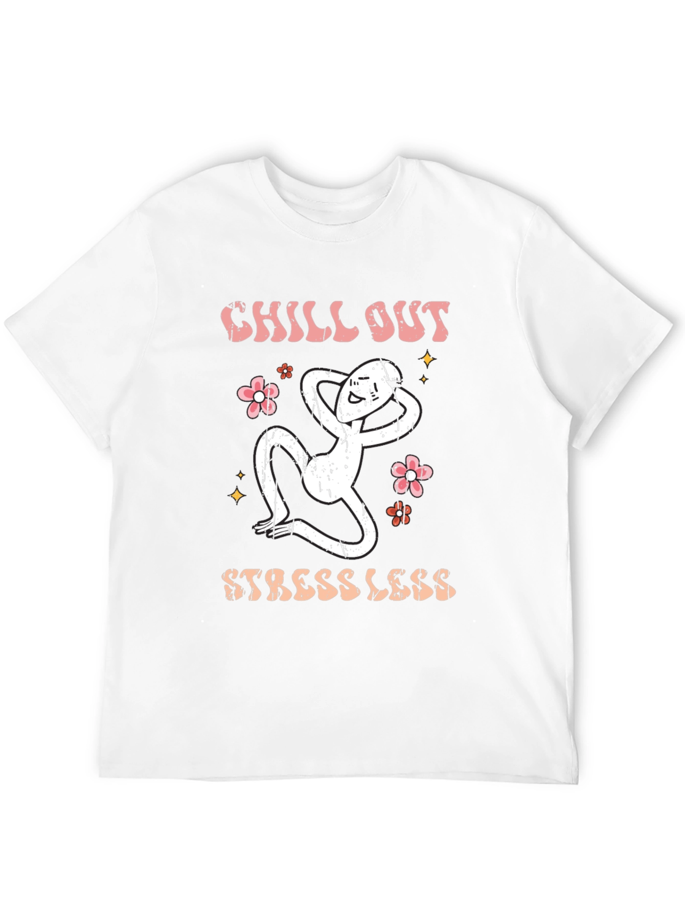 Black Chill Out Stress Less Graphic Tee view 12