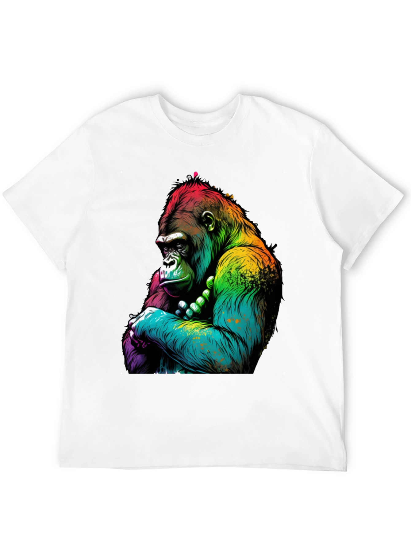 Black Rainbow Gorilla Graphic Tee - Bold Ape Design view 12