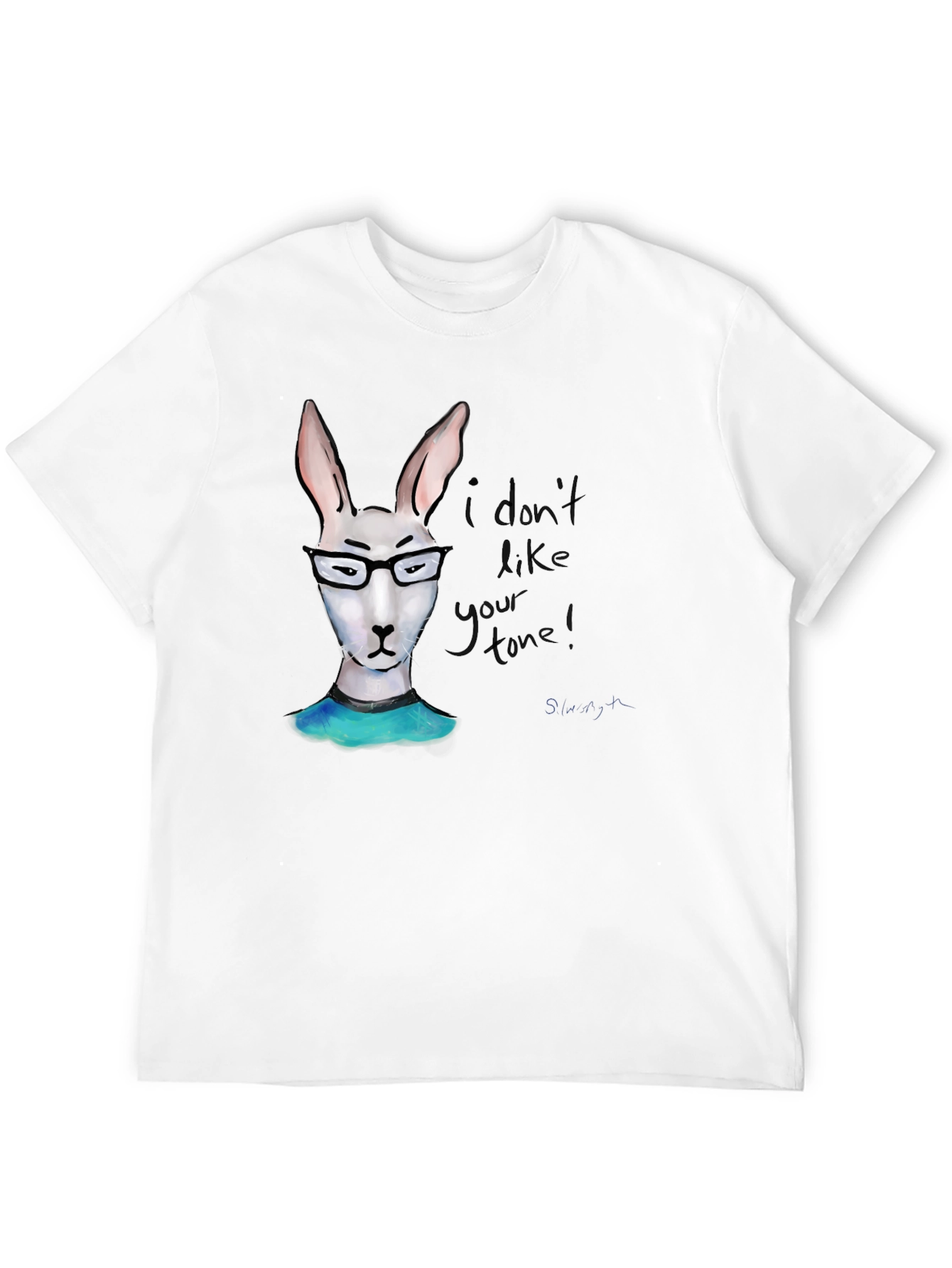 Black Funny Bunny Black T-Shirt - I Don't Like Your Tone view 12