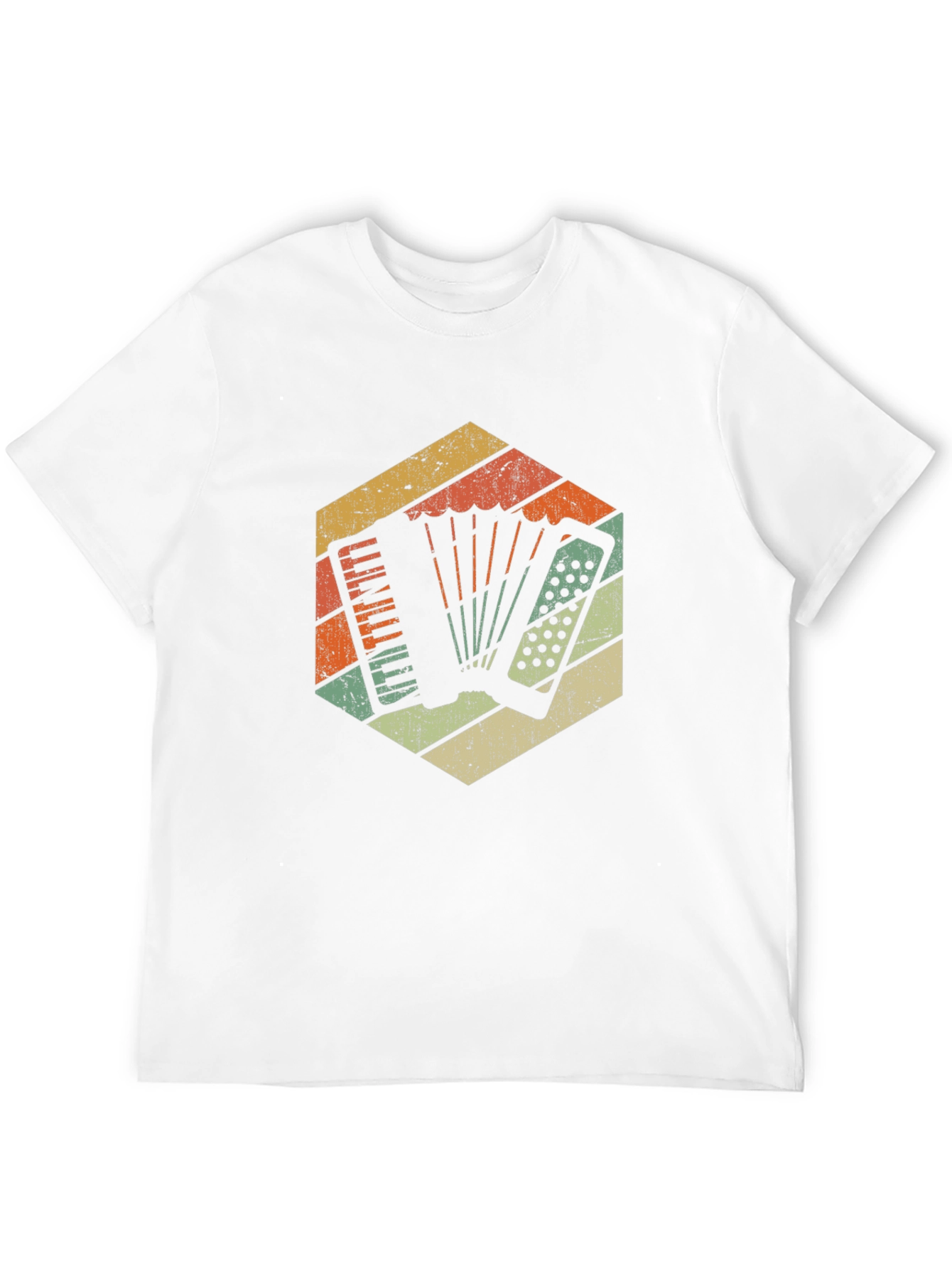 Black Vintage Accordion Retro Style T-Shirt view 12