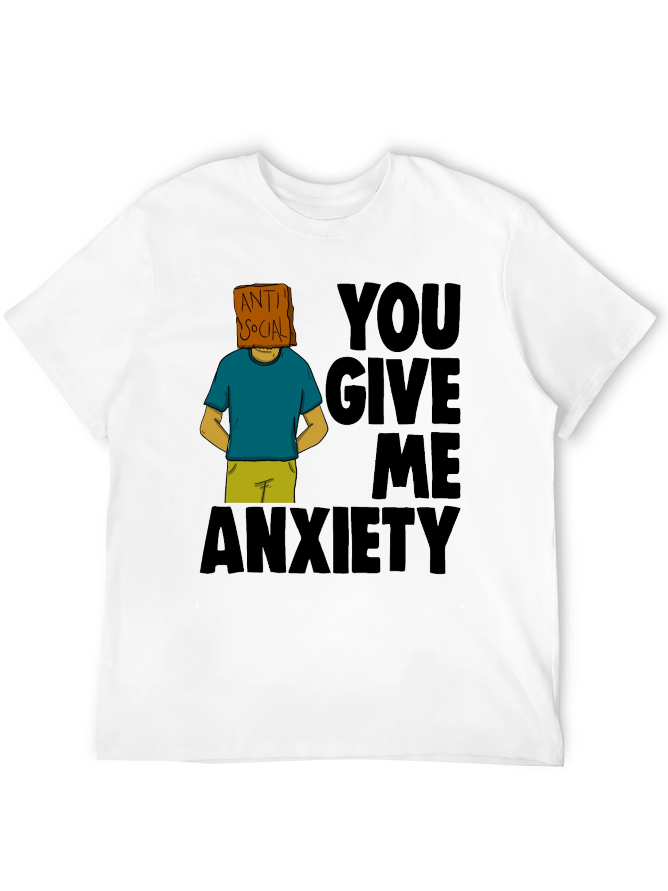 Black Anti-Social Anxiety Graphic T-Shirt - Black view 12