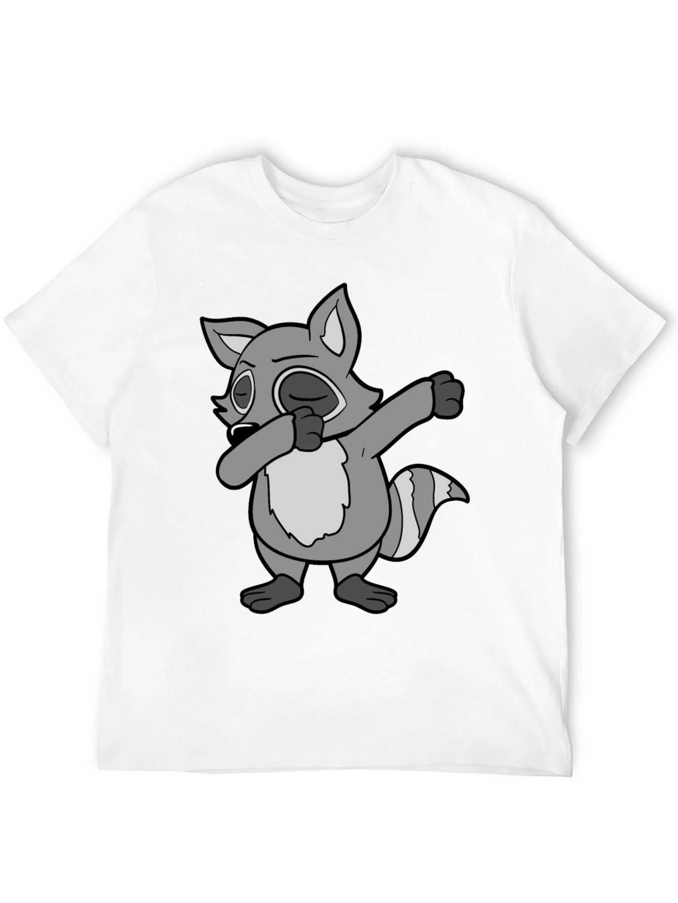 Black Dabbing Raccoon Graphic Tee view 12