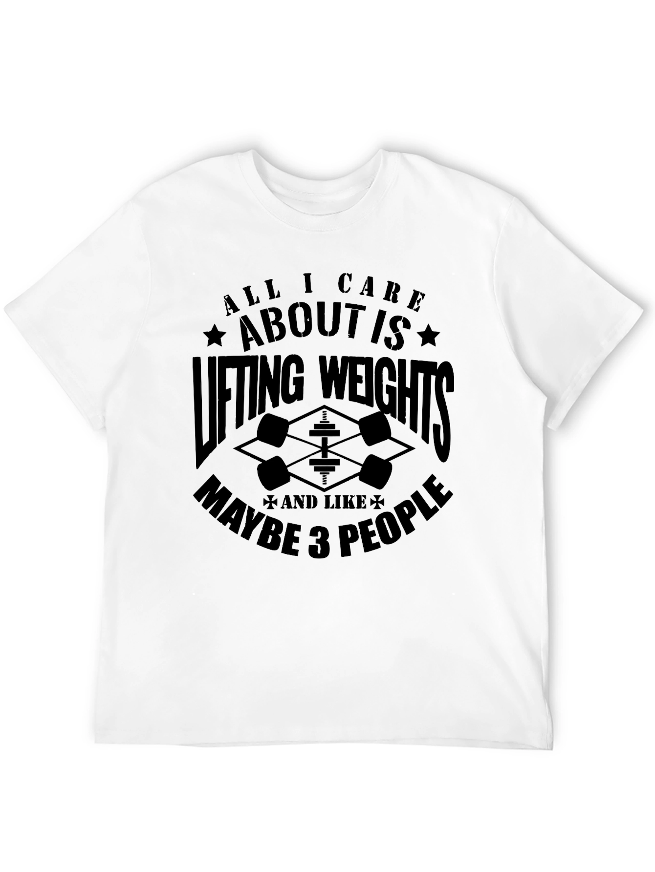 Black Funny Weightlifting T-Shirt - Lifting Weights and 3 People view 12