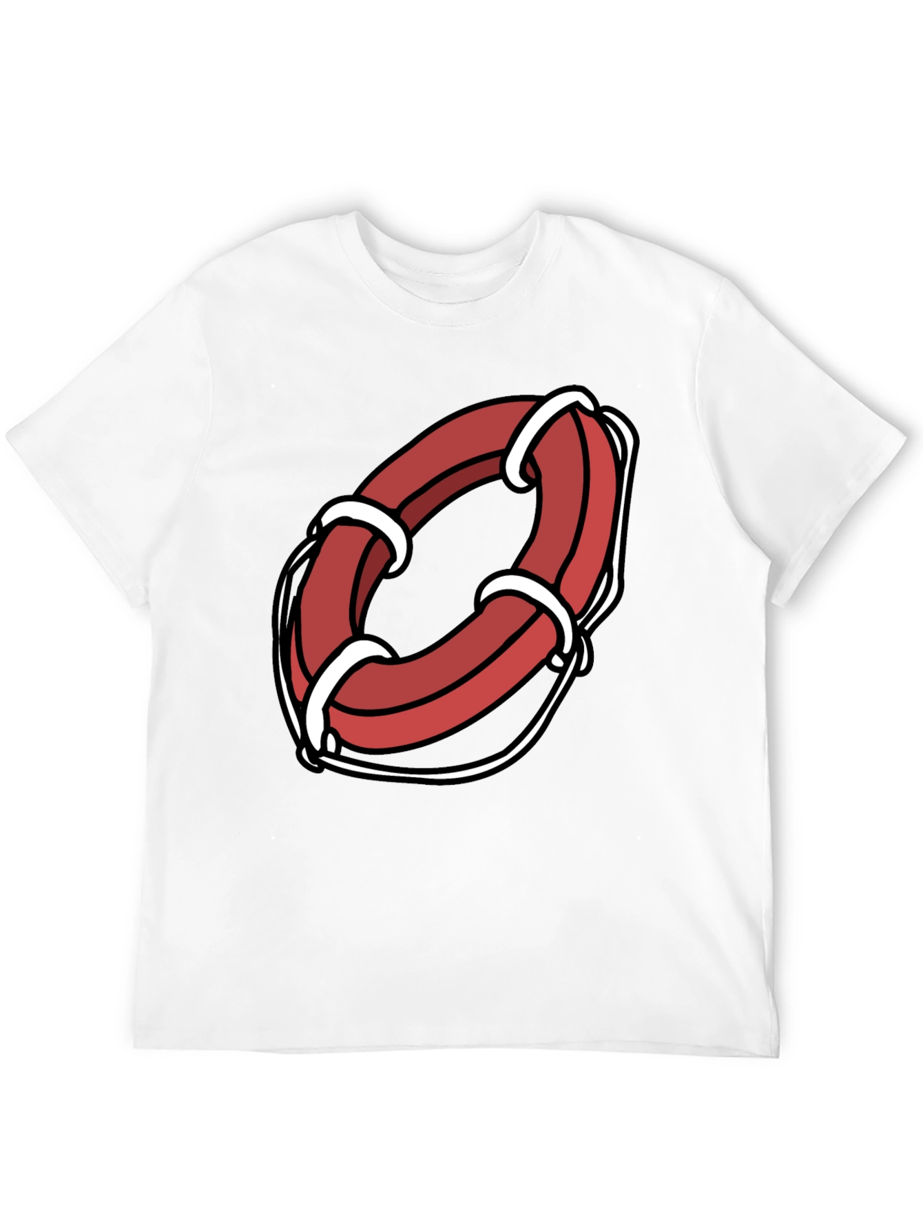 Black Cartoon Life Preserver Graphic Tee view 12