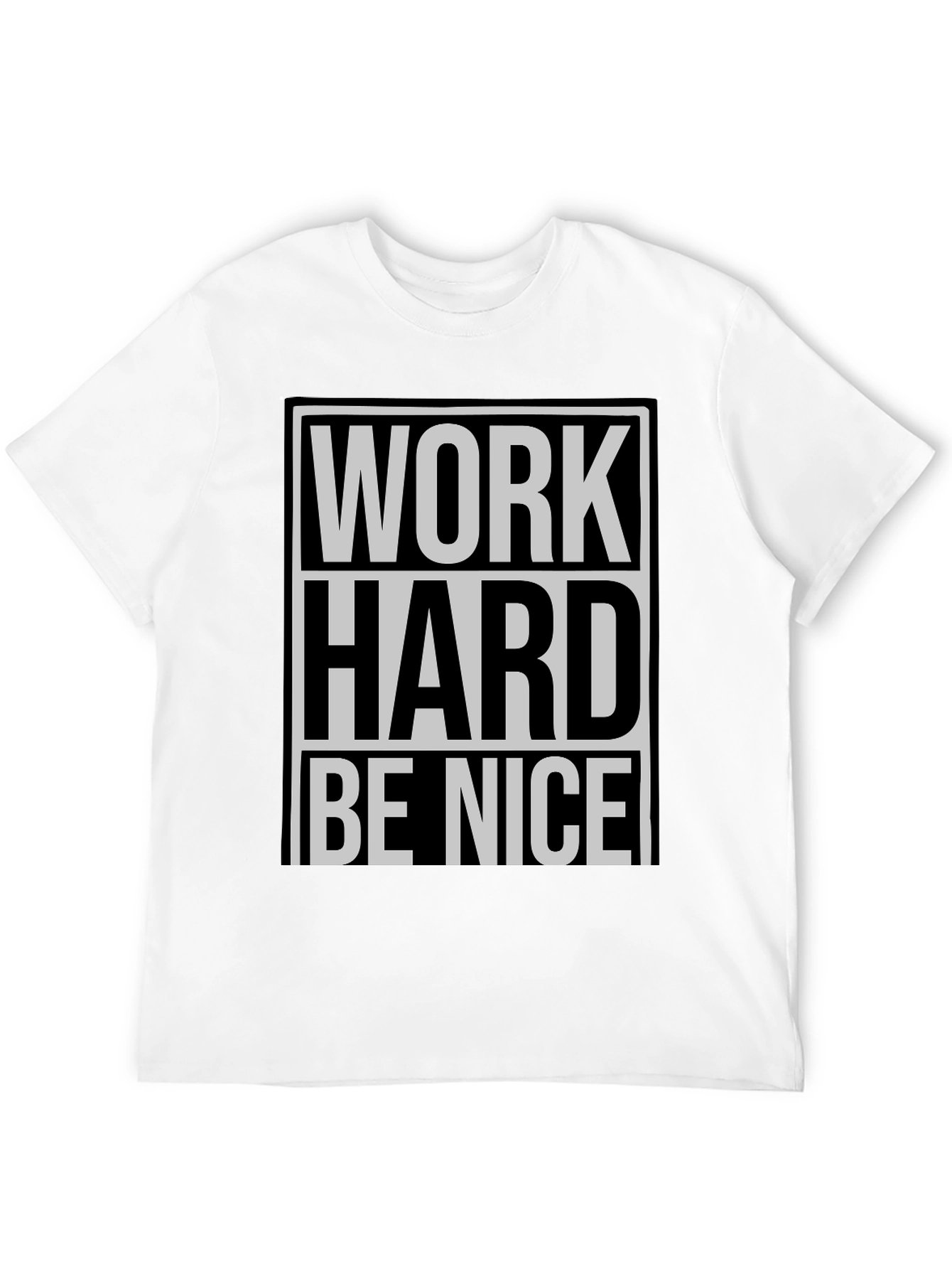 Black Work Hard Be Nice Graphic Tee - Black Casual T-Shirt view 12