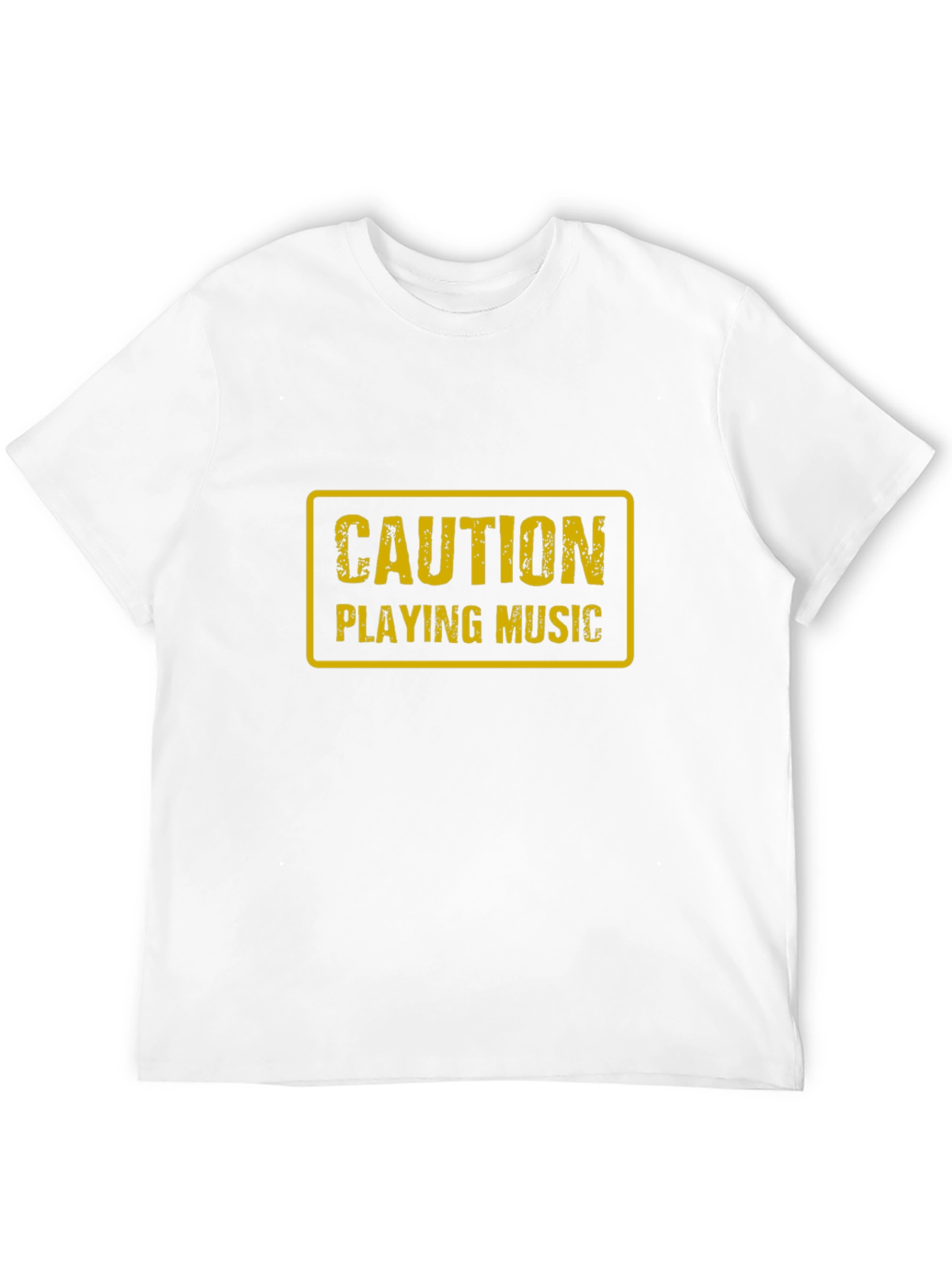 Black Caution Playing Music Graphic Tee - Funny Musician T-Shirt view 12