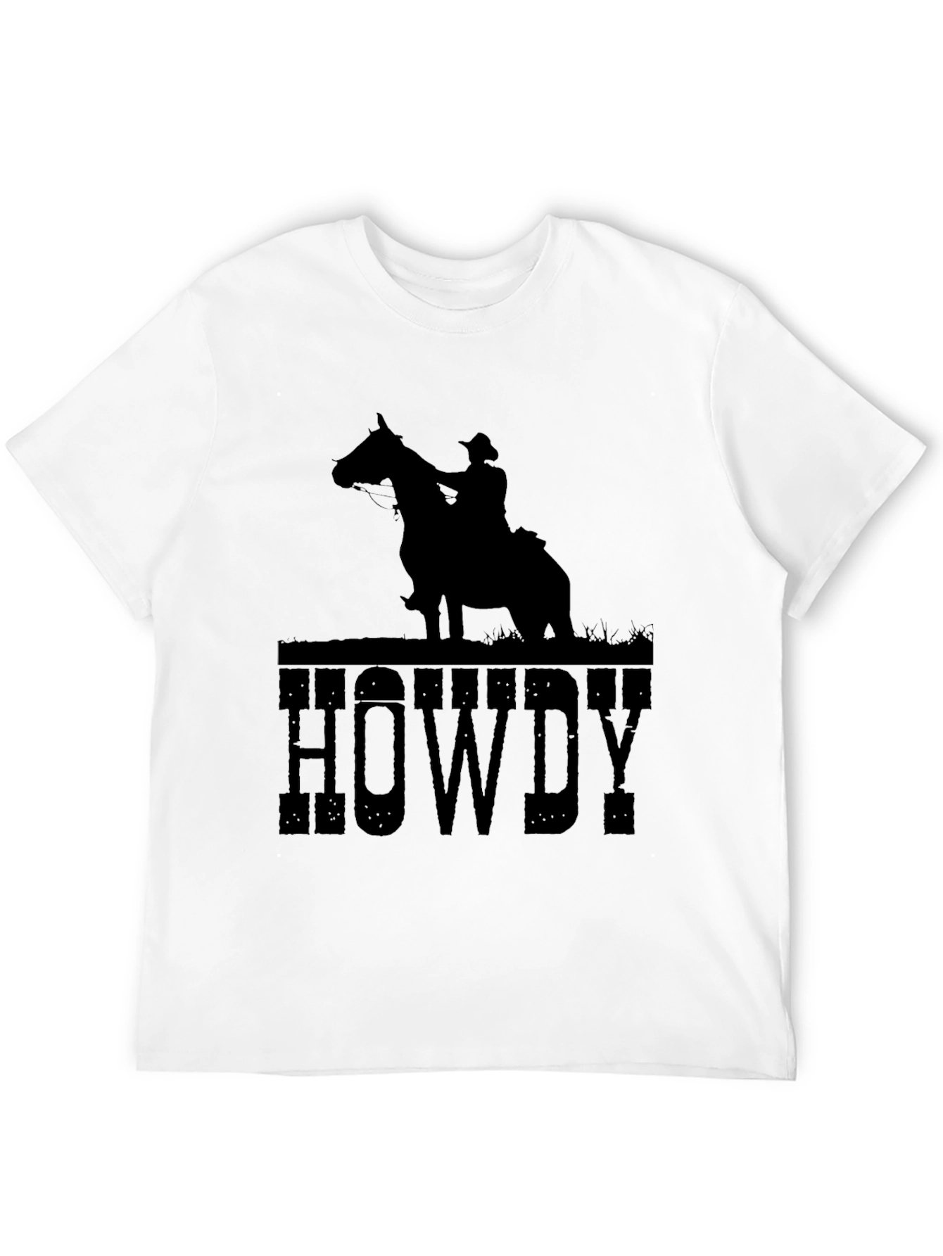 Black Howdy Cowboy Silhouette Graphic Tee - Black view 12