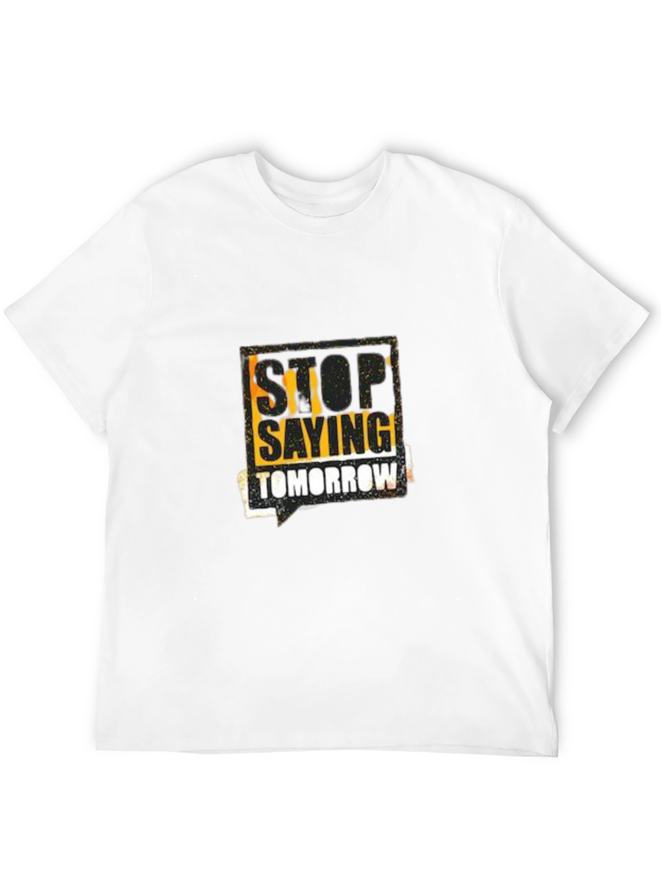 Black Stop Saying Tomorrow Graphic Tee - Stylish Black T-Shirt view 12