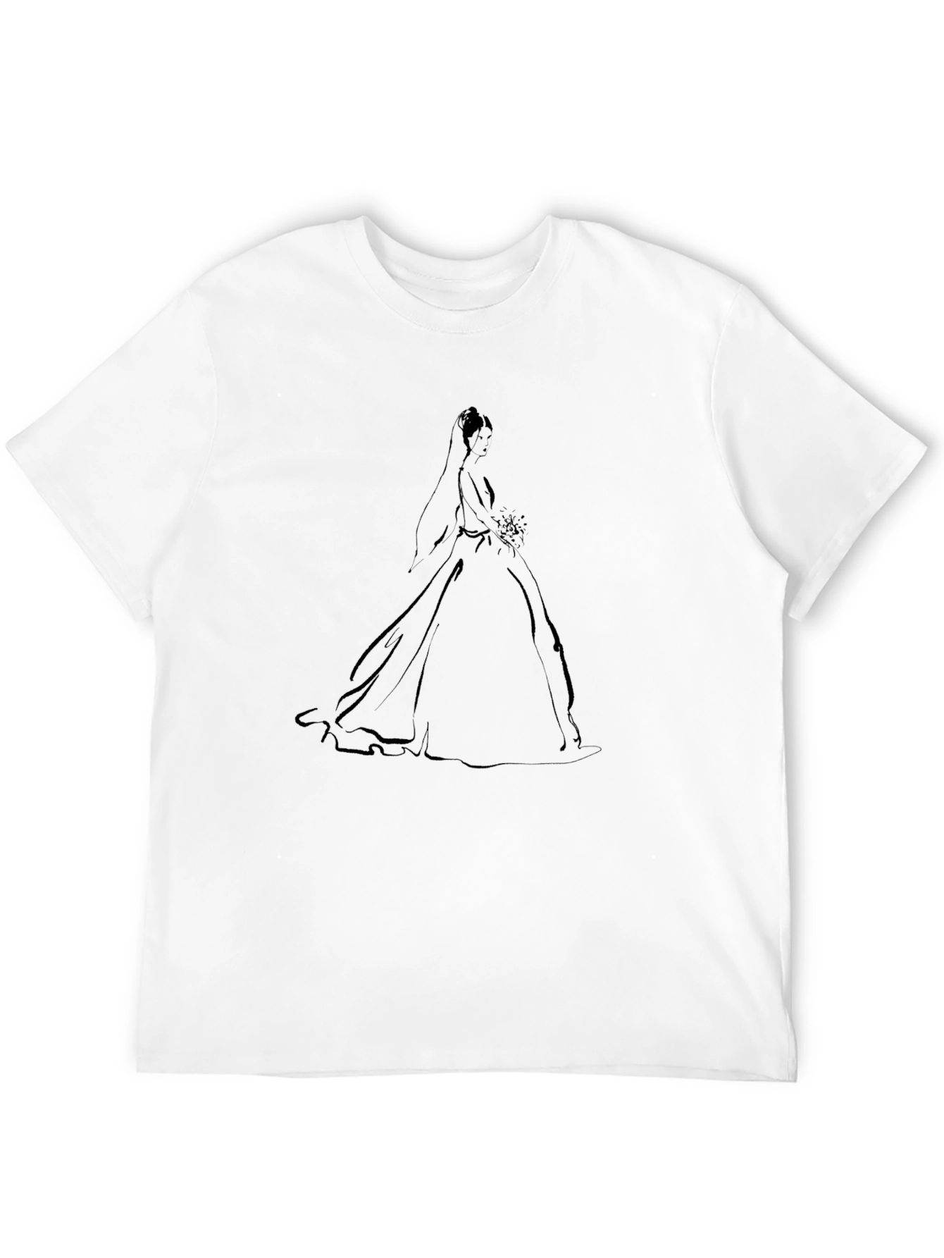 Black Elegant Bride Graphic Tee - Black Cotton Blend view 12