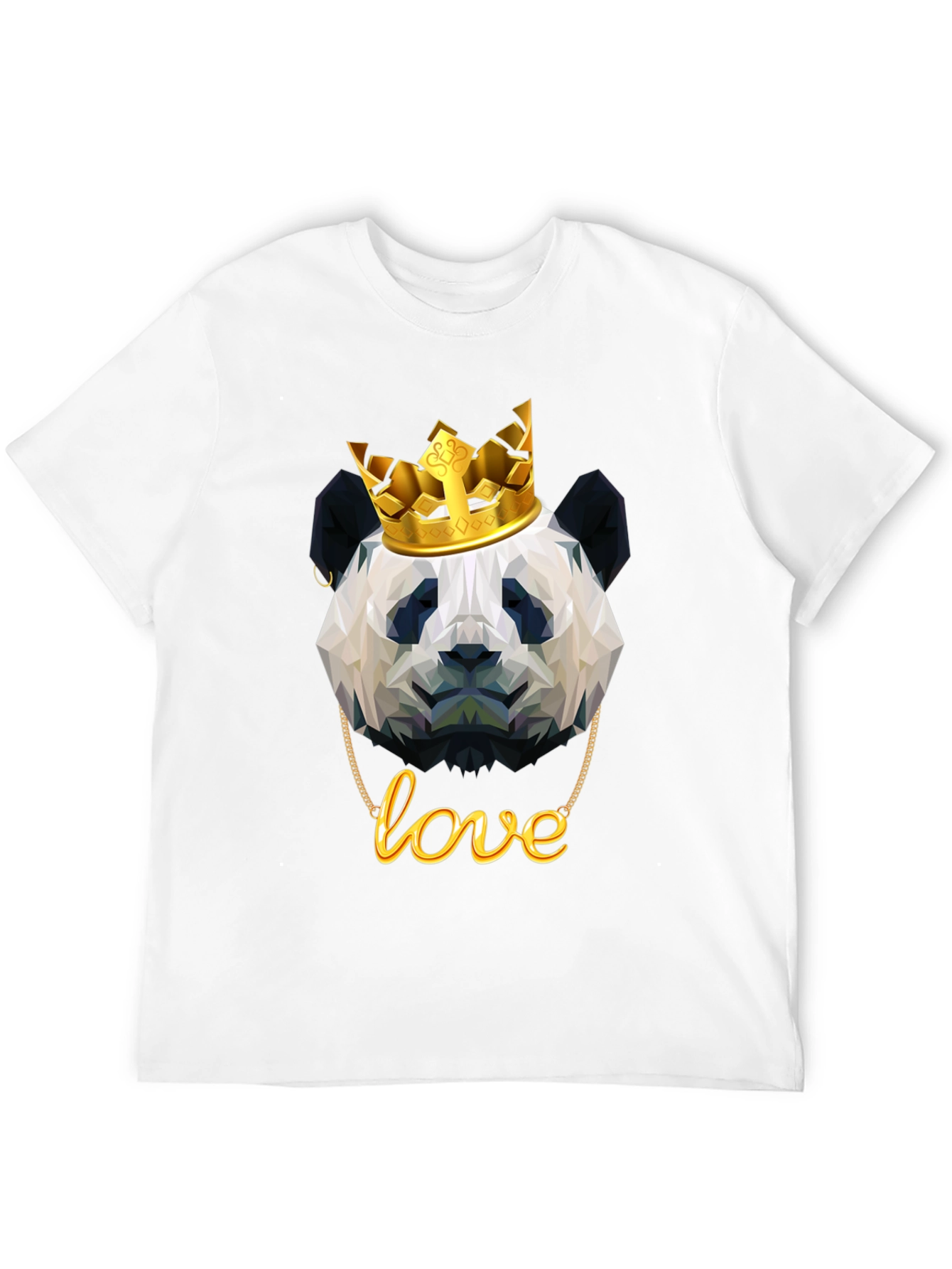 Black Panda King T-Shirt - Geometric Design view 12