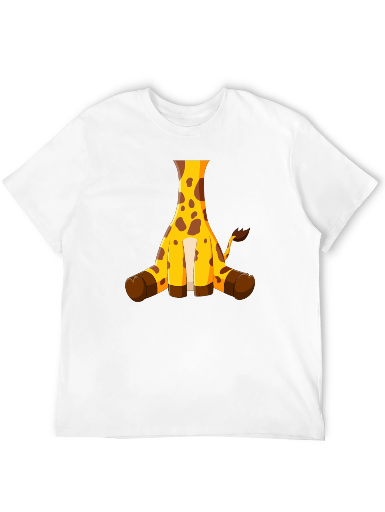 Black Giraffe Cartoon Black T-Shirt view 12