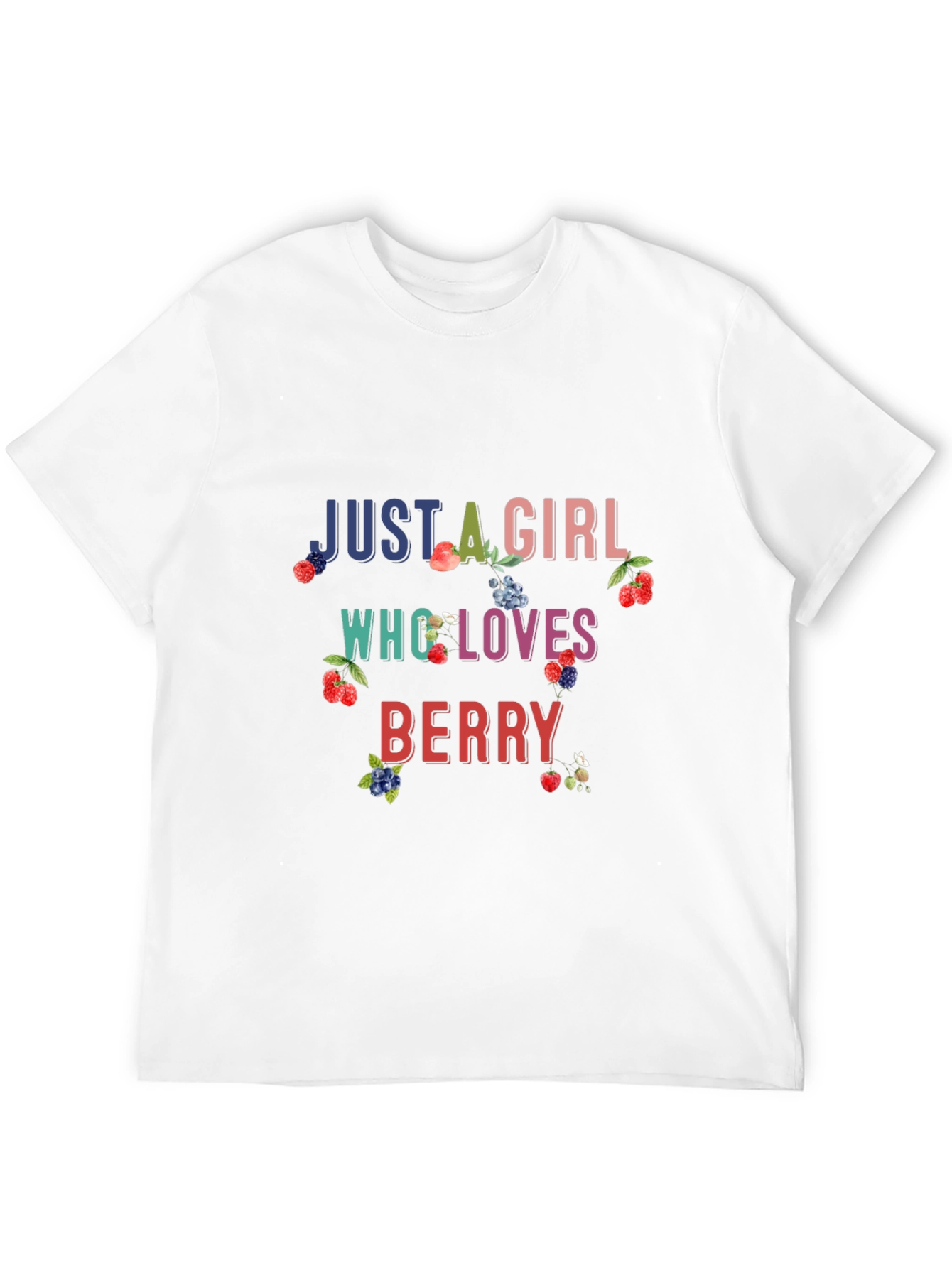 Black Just A Girl Who Loves Berry Black T-Shirt view 12