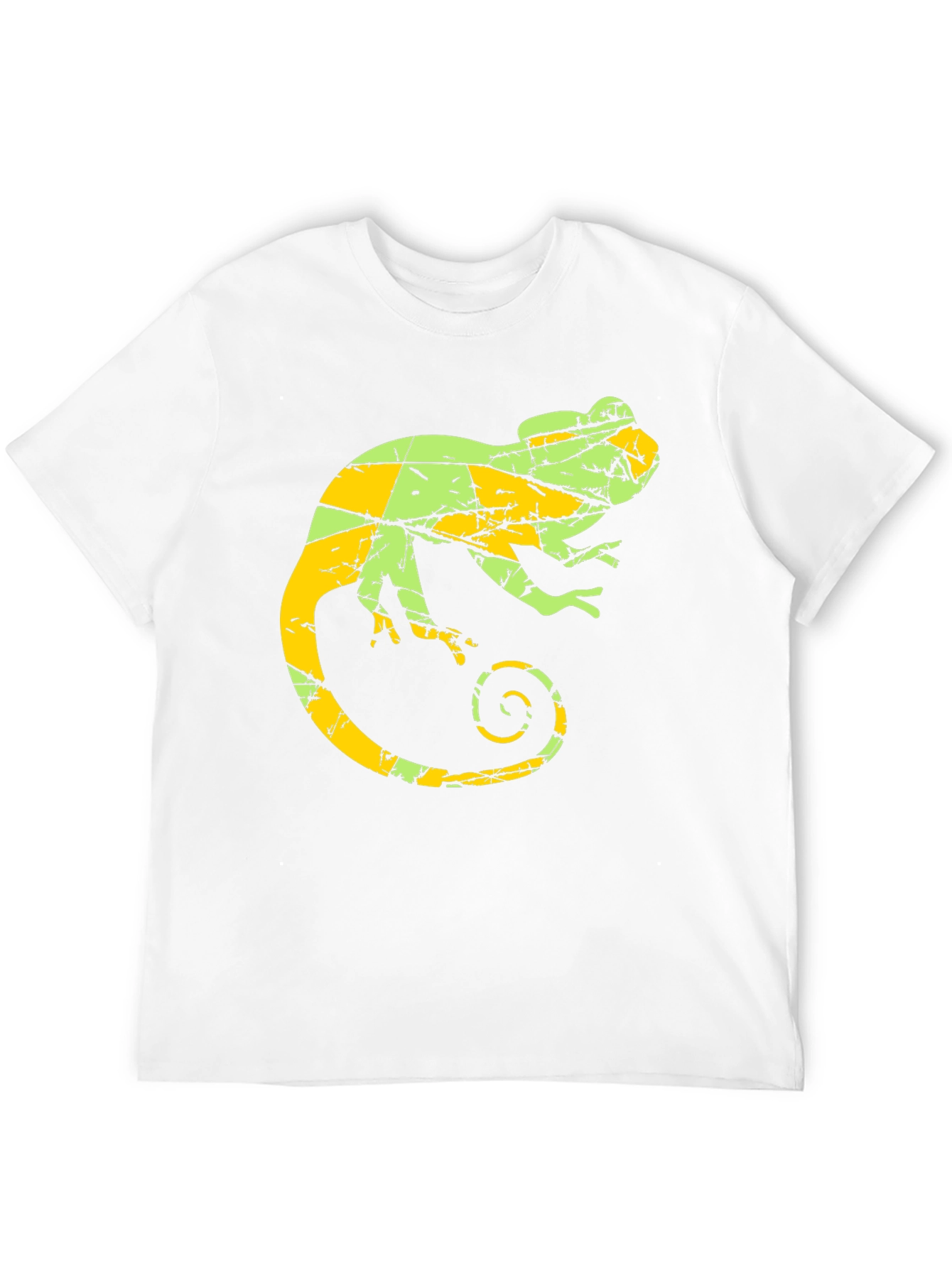 Black Men's Chameleon Graphic Print Crew Neck T-Shirt view 12