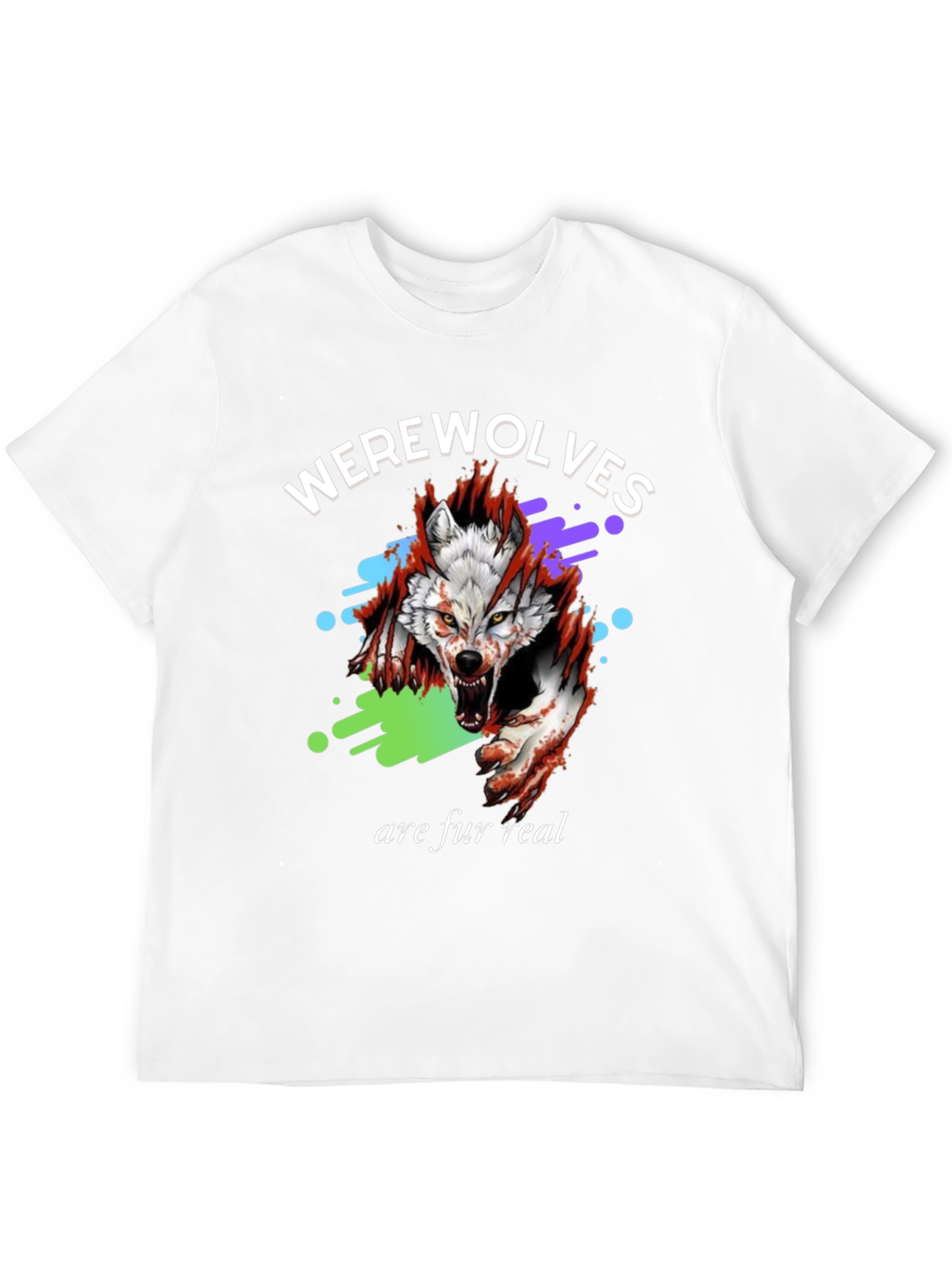 Black Werewolves Are Fur Real Black Graphic T-Shirt view 12