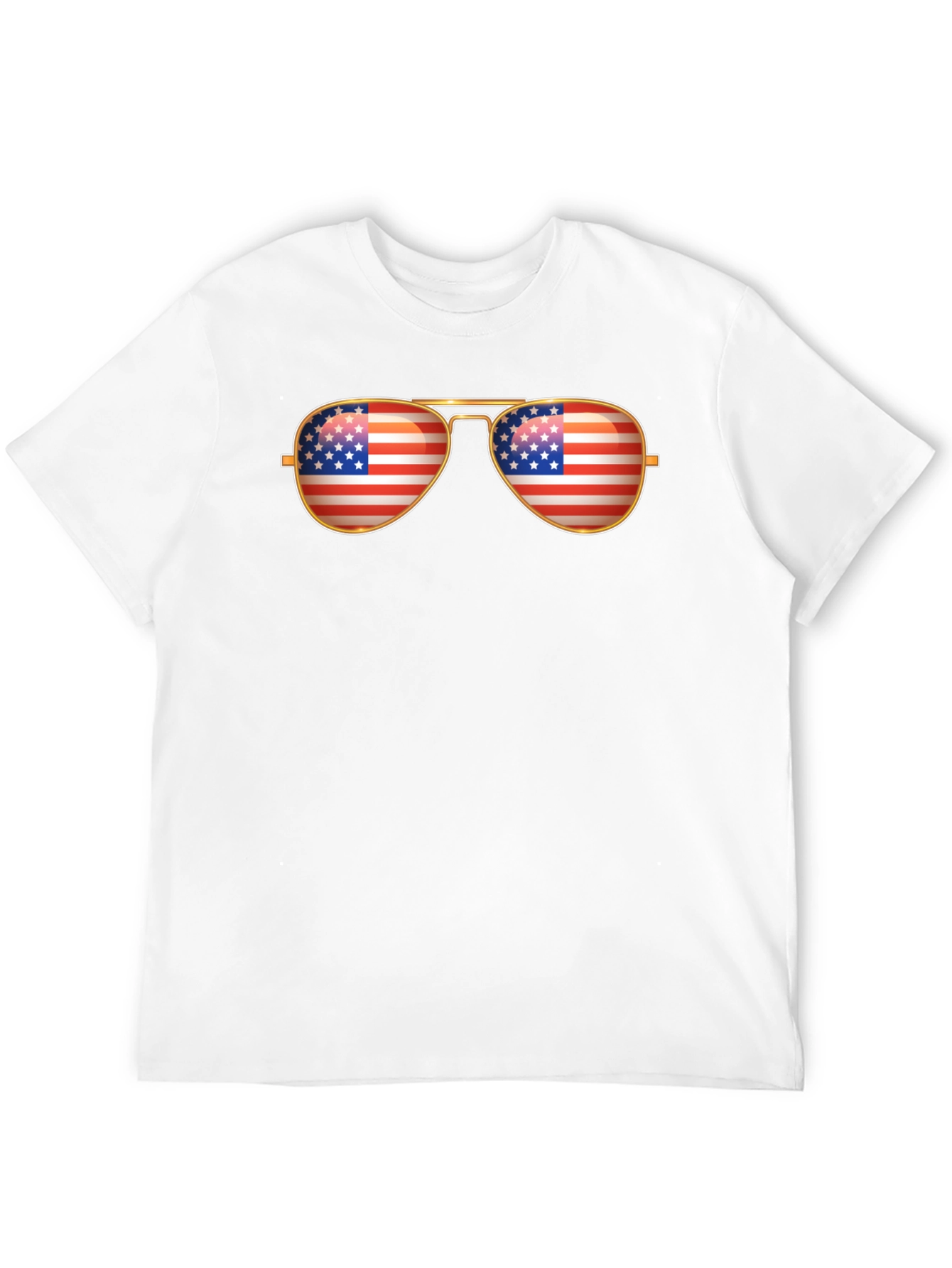 Black American Flag Aviator Sunglasses T-Shirt view 12