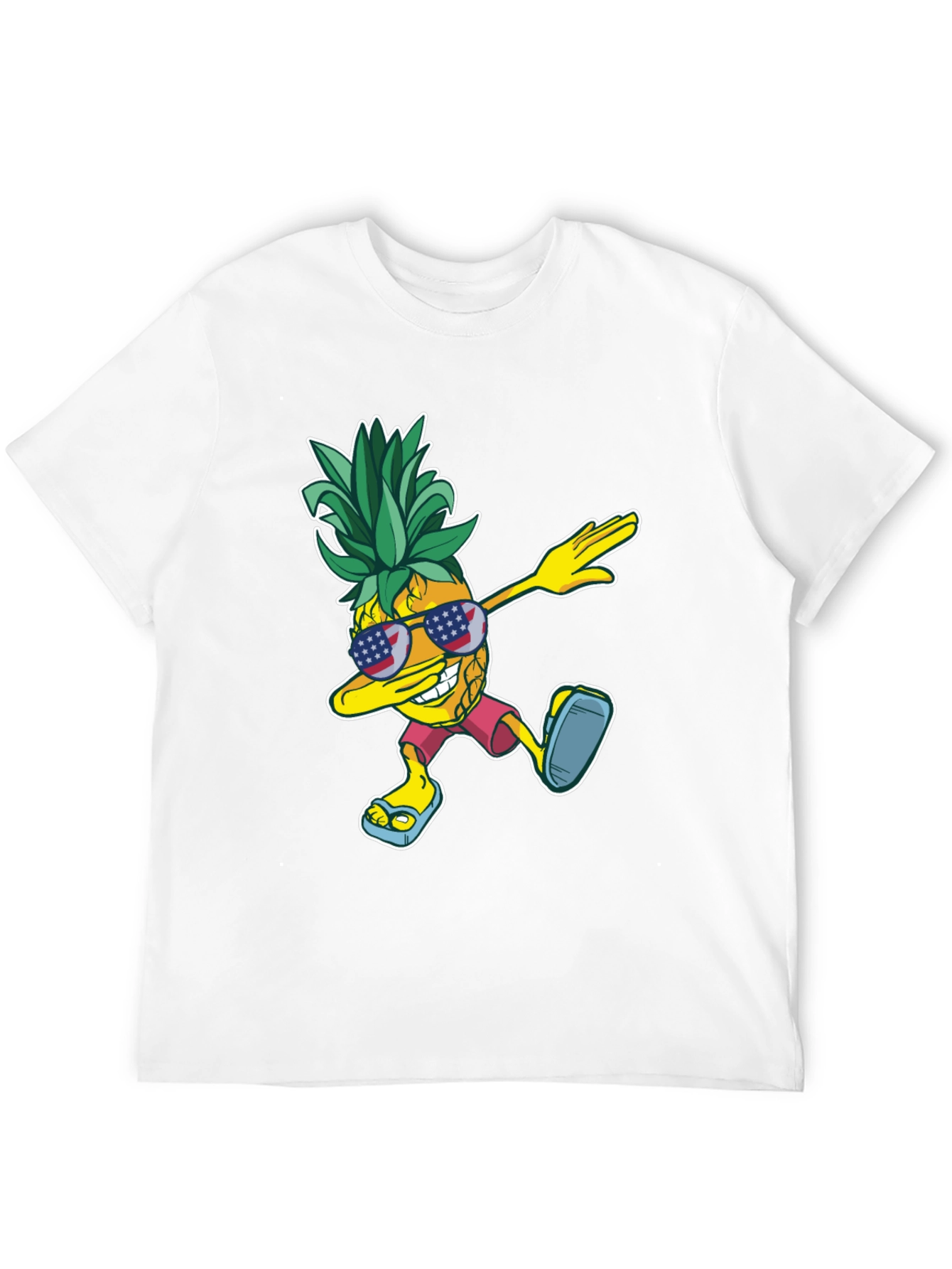 Black Dabbing Pineapple Graphic Tee - Patriotic Summer Style view 12