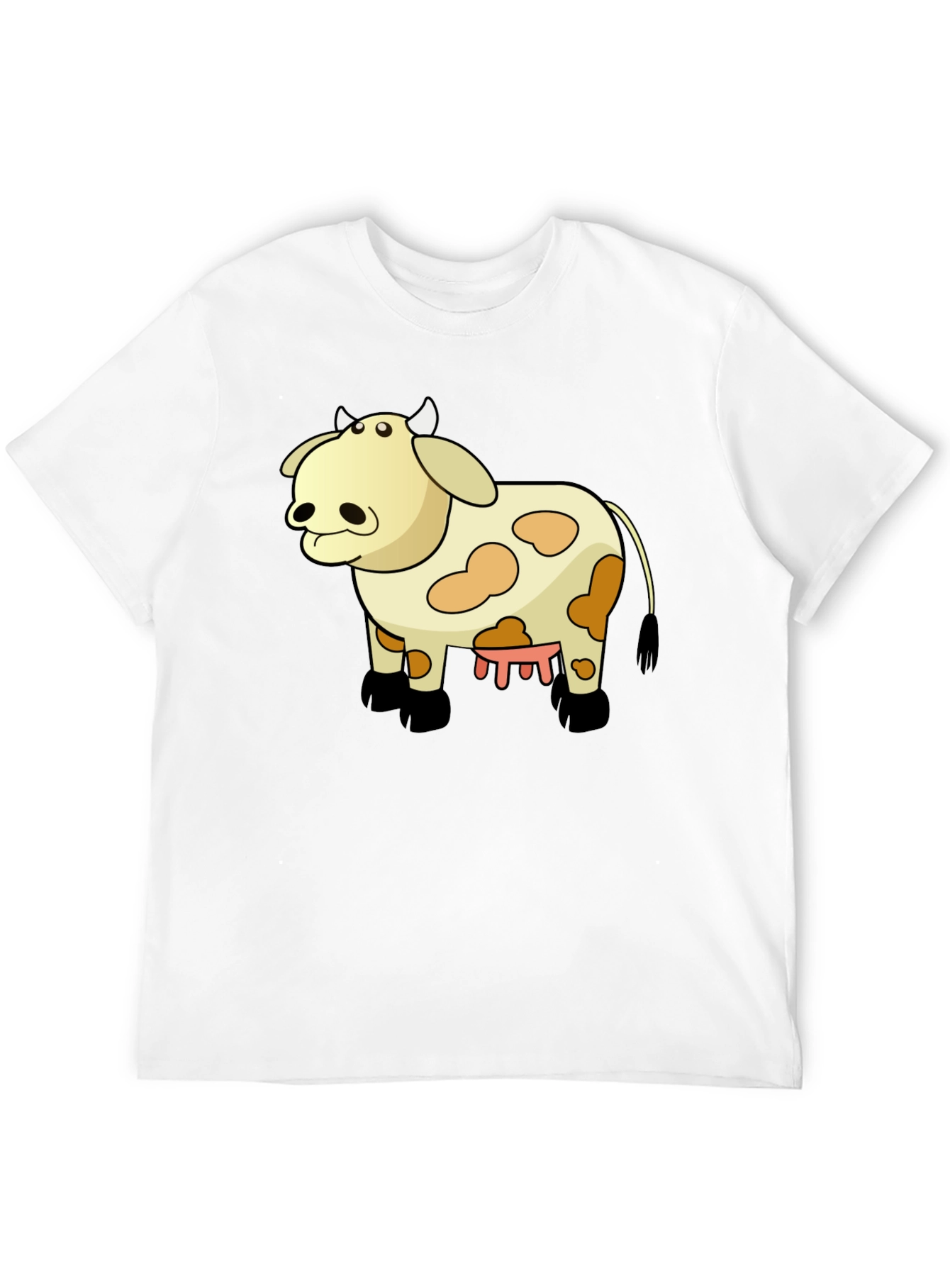 Black Funny Cow Cartoon Black T-Shirt view 12