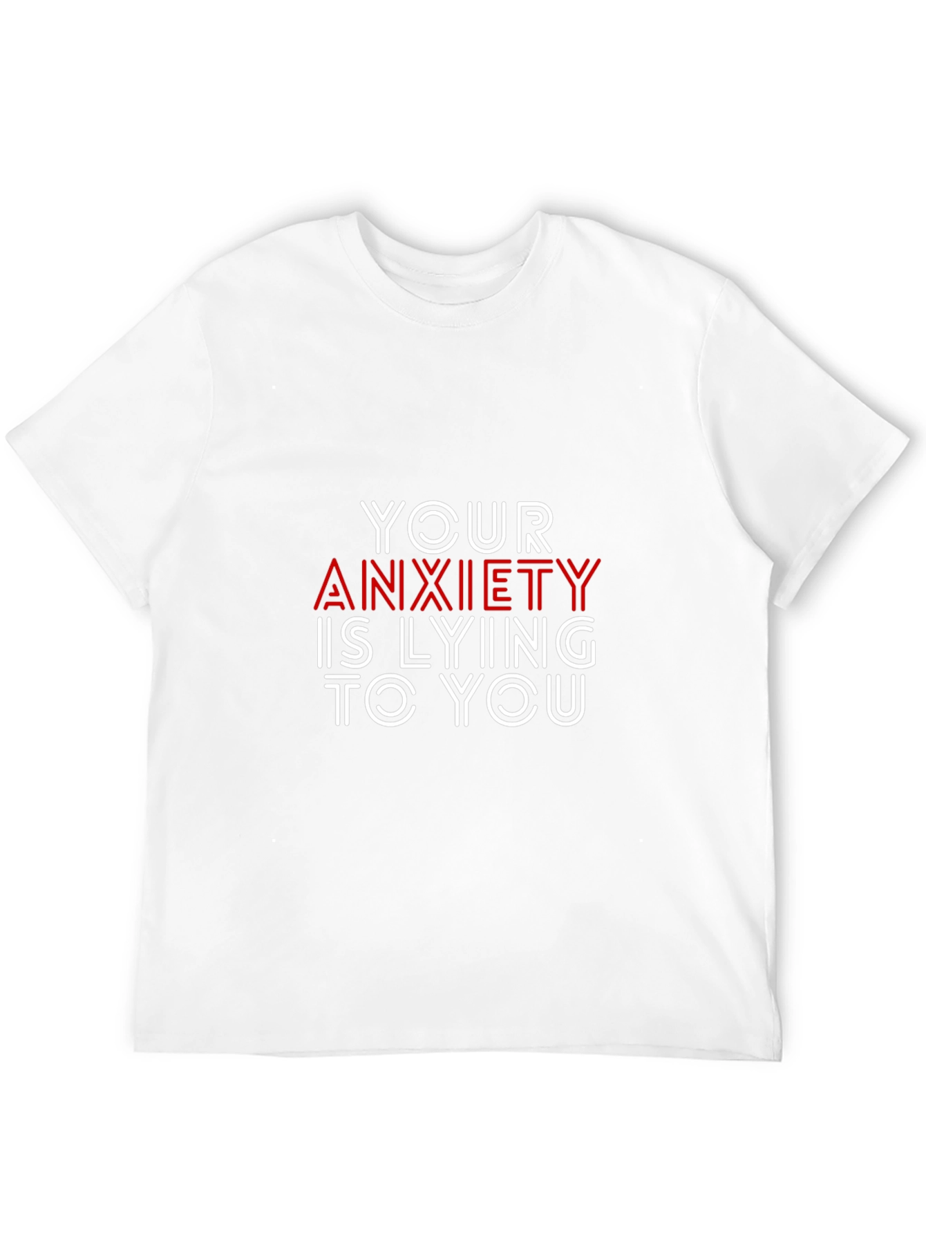 Black Anxiety Quote Graphic Tee - Black Unisex T-Shirt view 12