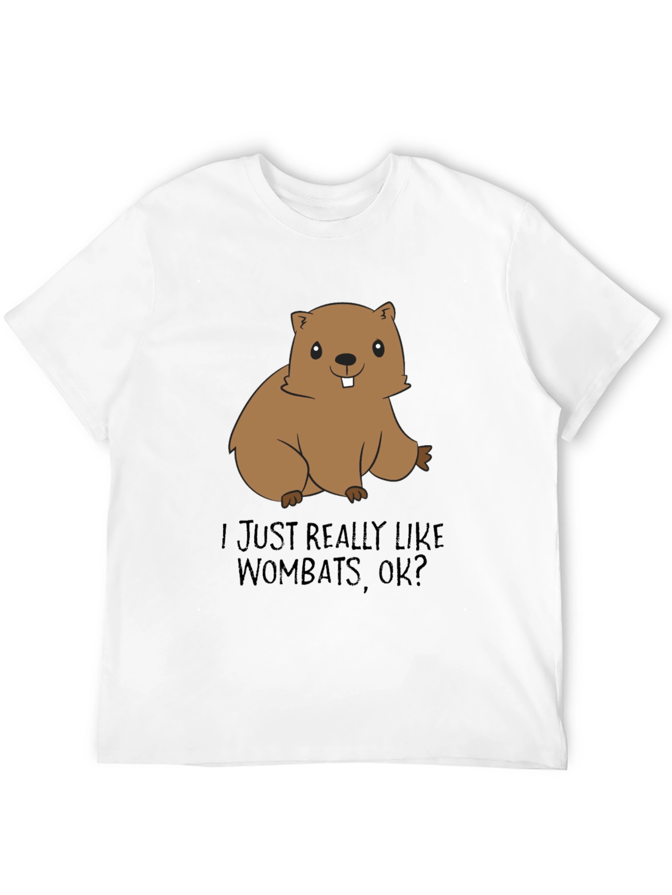 Black Wombat Lover T-Shirt - Cute Cartoon Animal Tee view 12