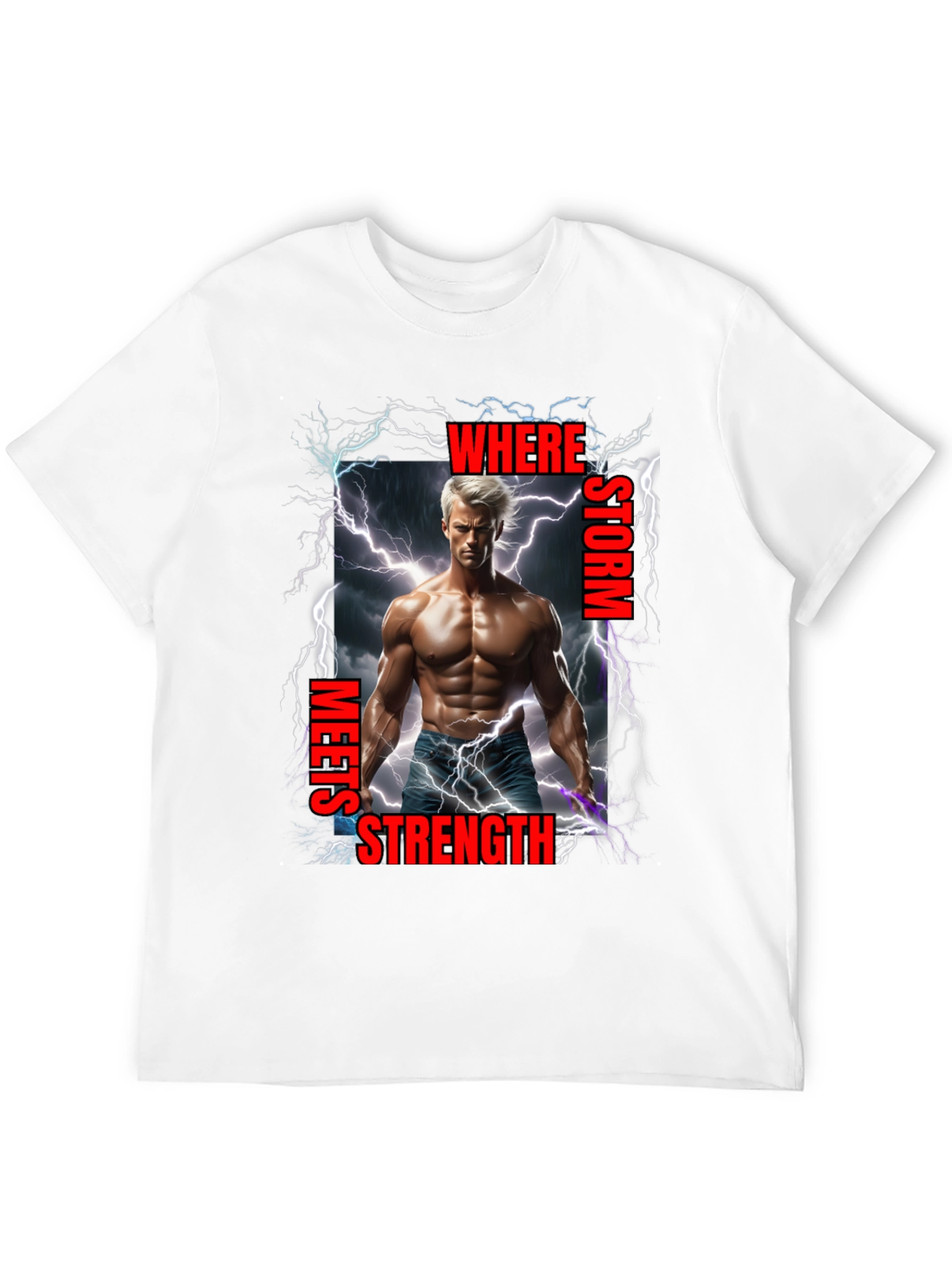 Black Storm Meets Strength Graphic T-Shirt view 12