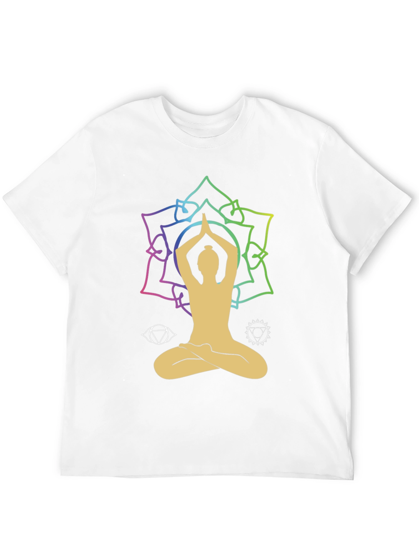 Black Yoga Lotus Chakra T-Shirt view 12
