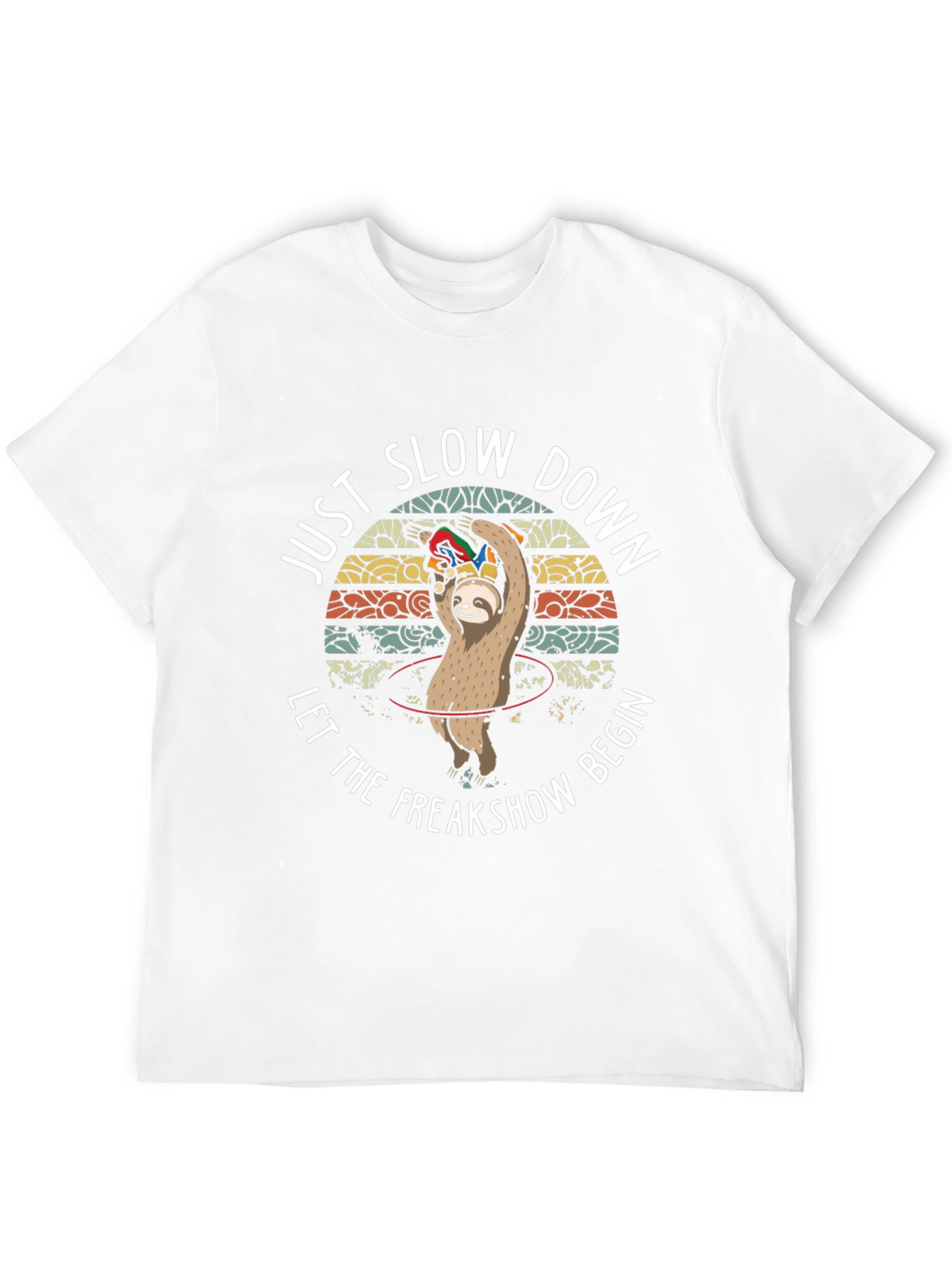 Black Just Slow Down Sloth T-Shirt view 12